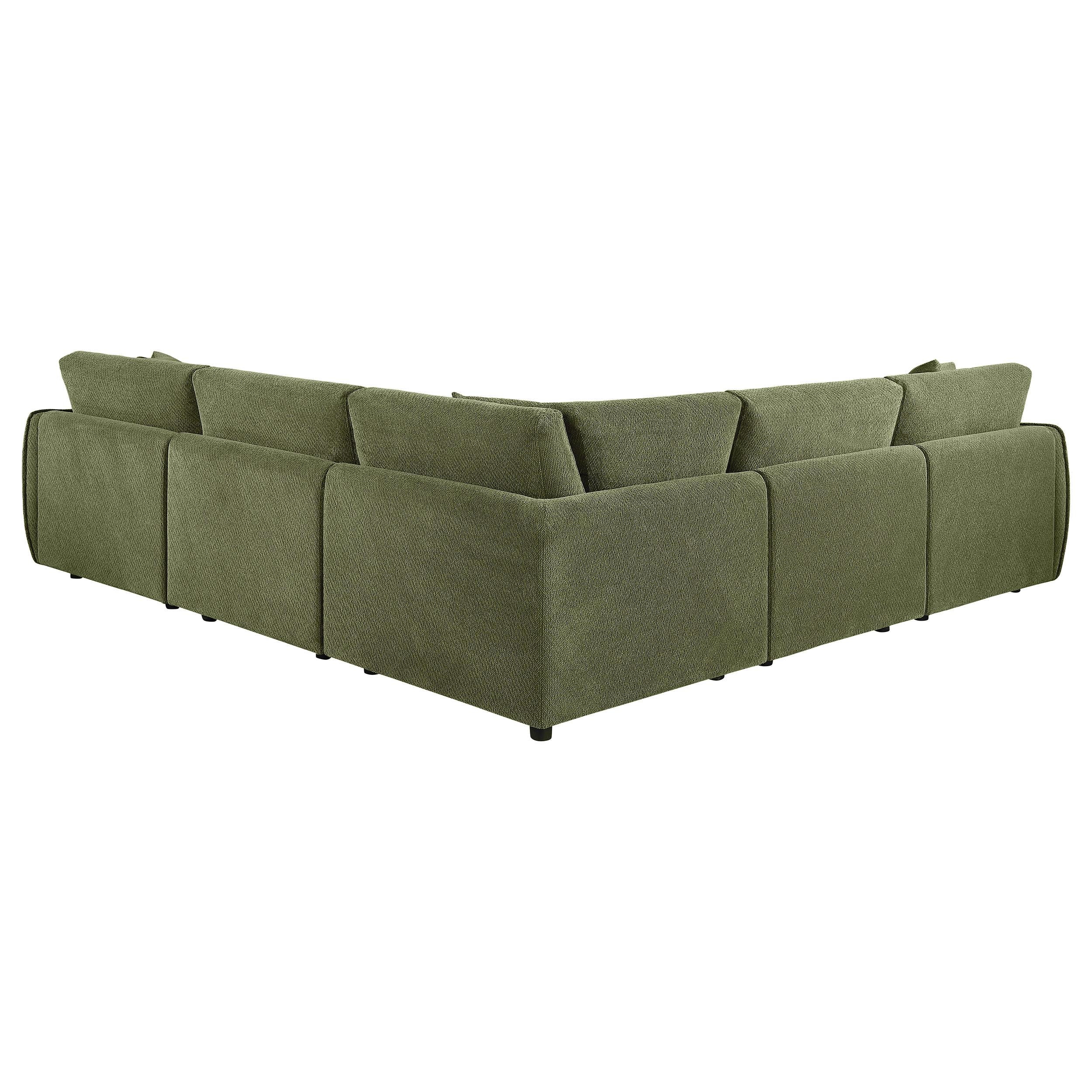 Elysia 5-piece Chenille Upholstered Modular Sectional Sofa Green - Image 3