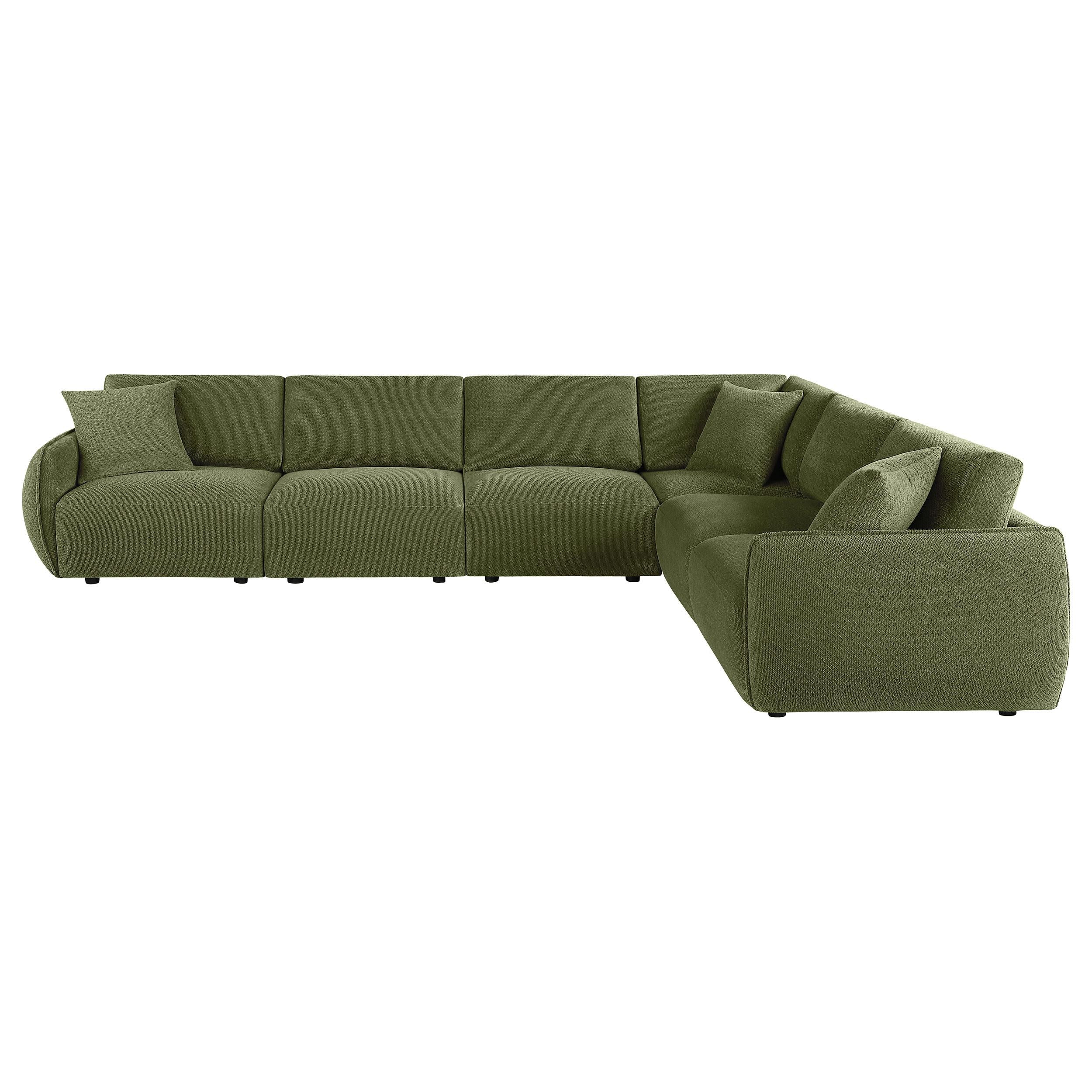 Elysia 6-piece Chenille Upholstered Modular Sectional Sofa Green - Image 2