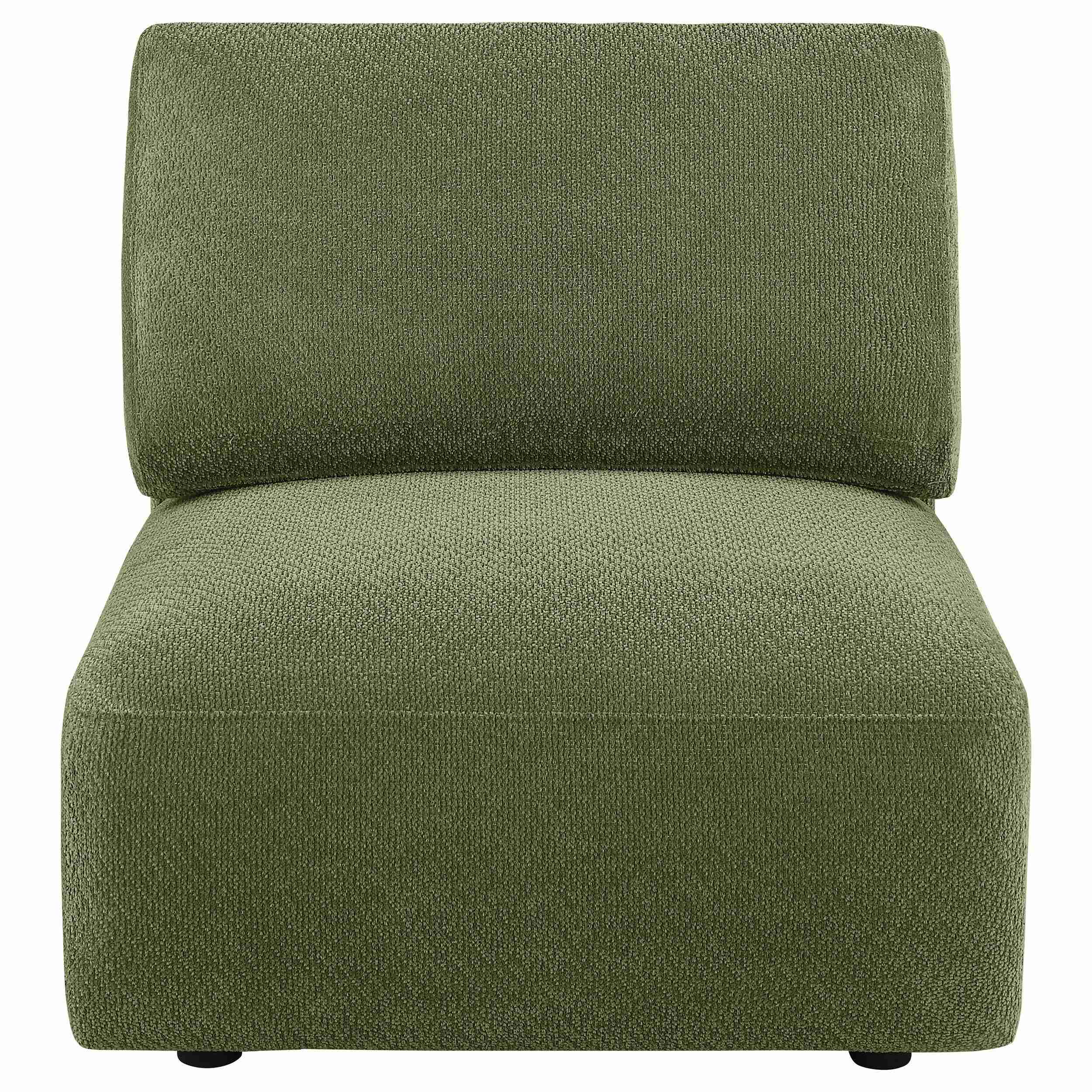 Elysia Chenille Upholstered Modular Armless Chair Green - Image 2