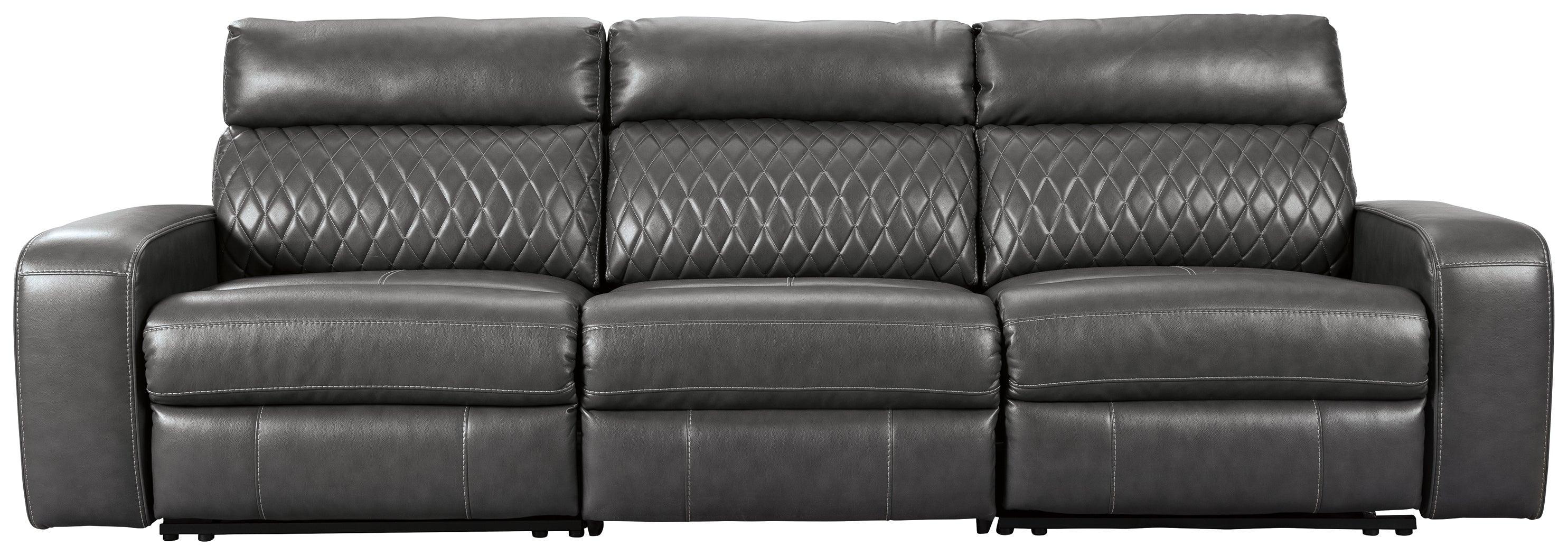 Samperstone Gray 3-Piece Power Reclining Sectional - Image 3