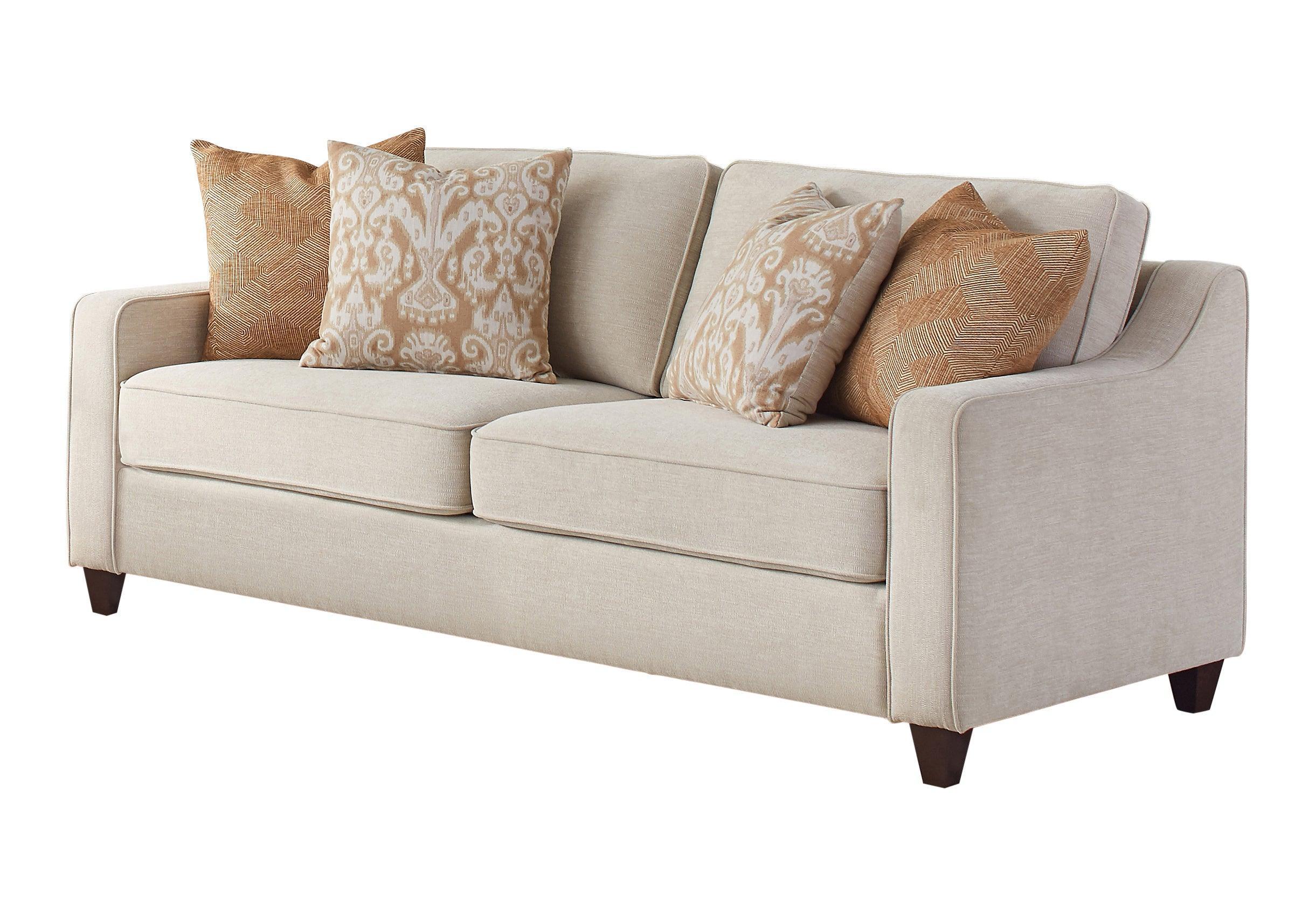 Christine Upholstered Cushion Back Sofa Beige - Image 3