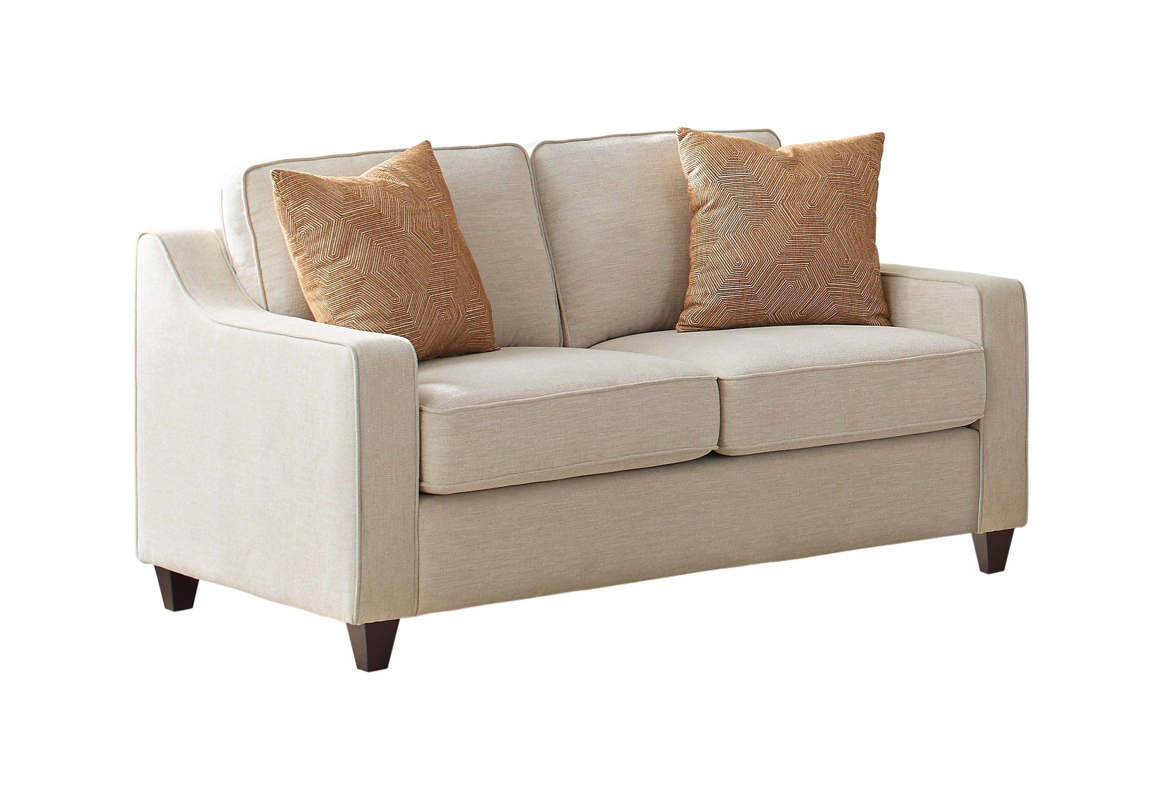 Christine Upholstered Cushion Back Loveseat Beige - Image 2