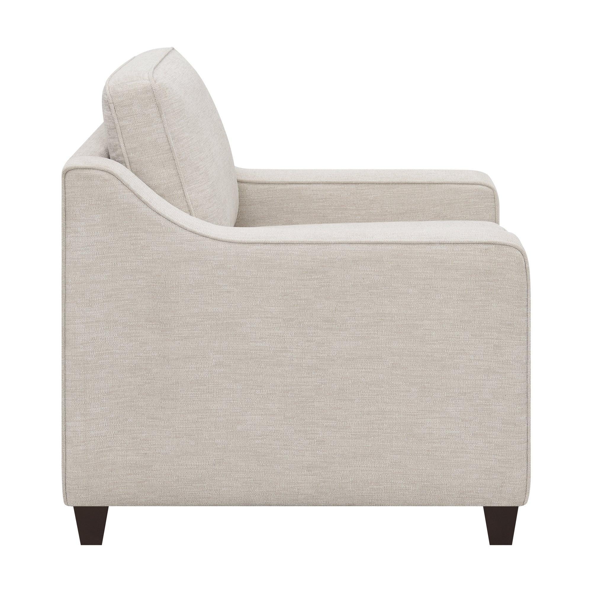 Christine Upholstered Cushion Back Chair Beige - Image 3