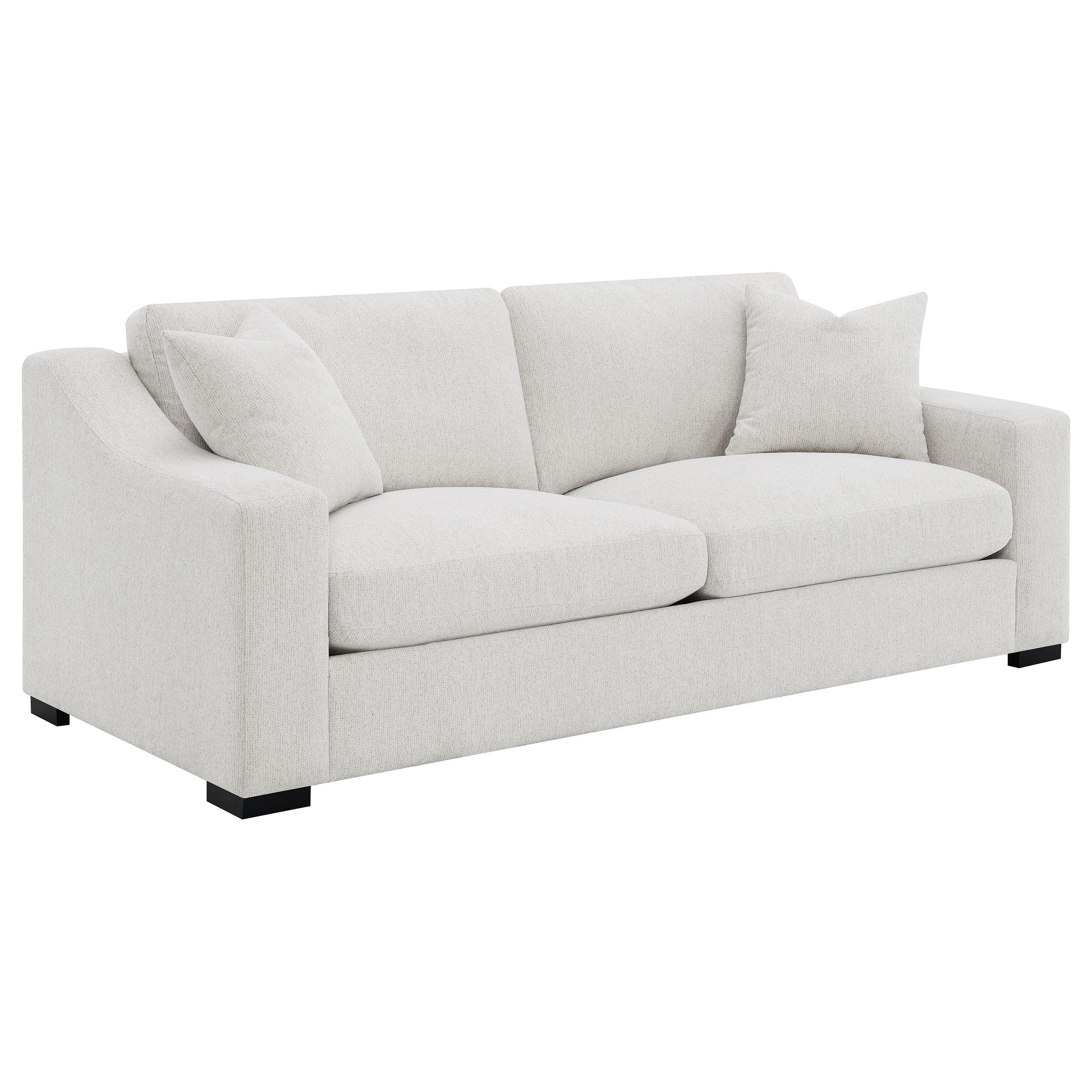 Ashlyn 2-piece Upholstered Track Arm Sofa Set Sand - Image 2