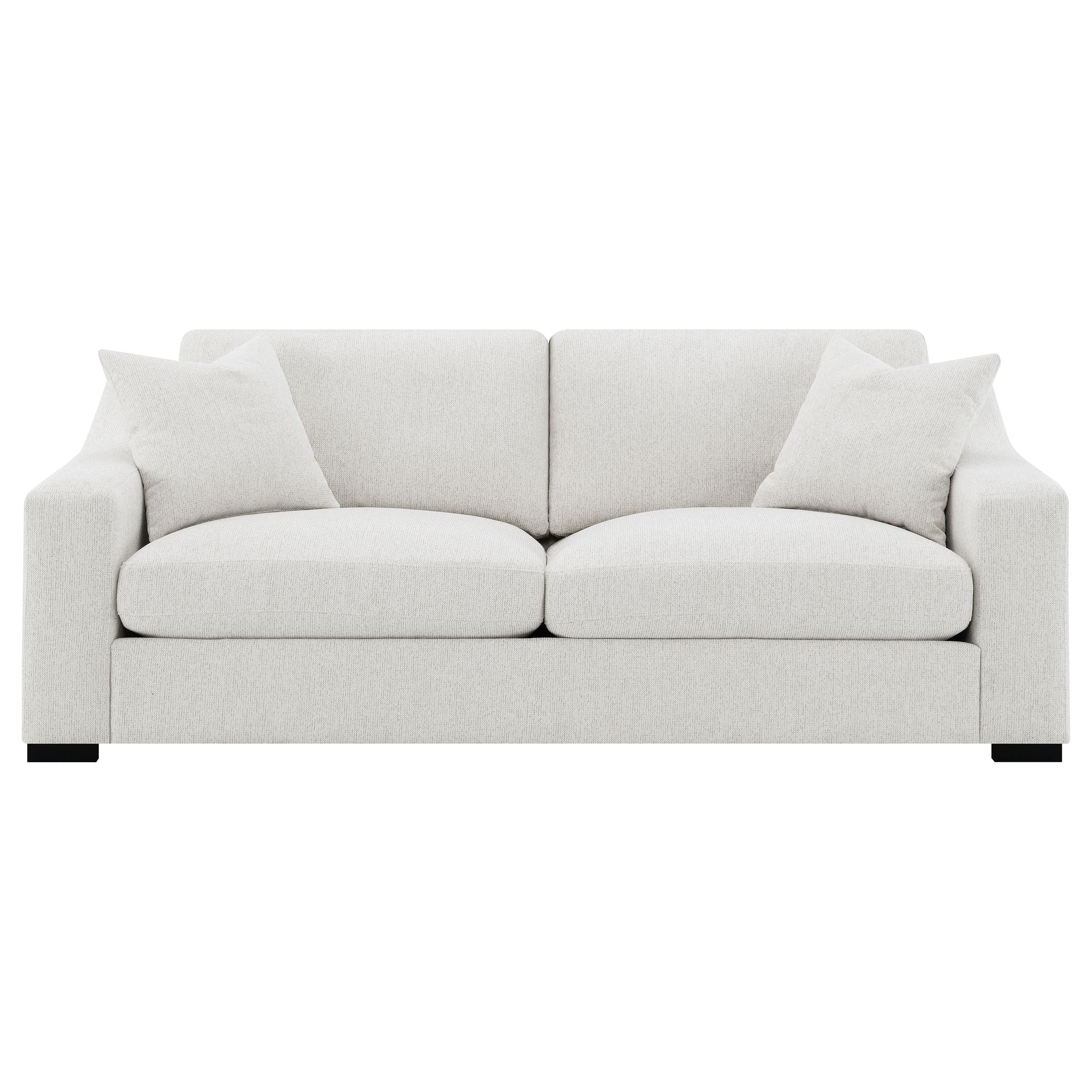 Ashlyn Fabric Upholstered Track Arm Sofa Sand - Image 2