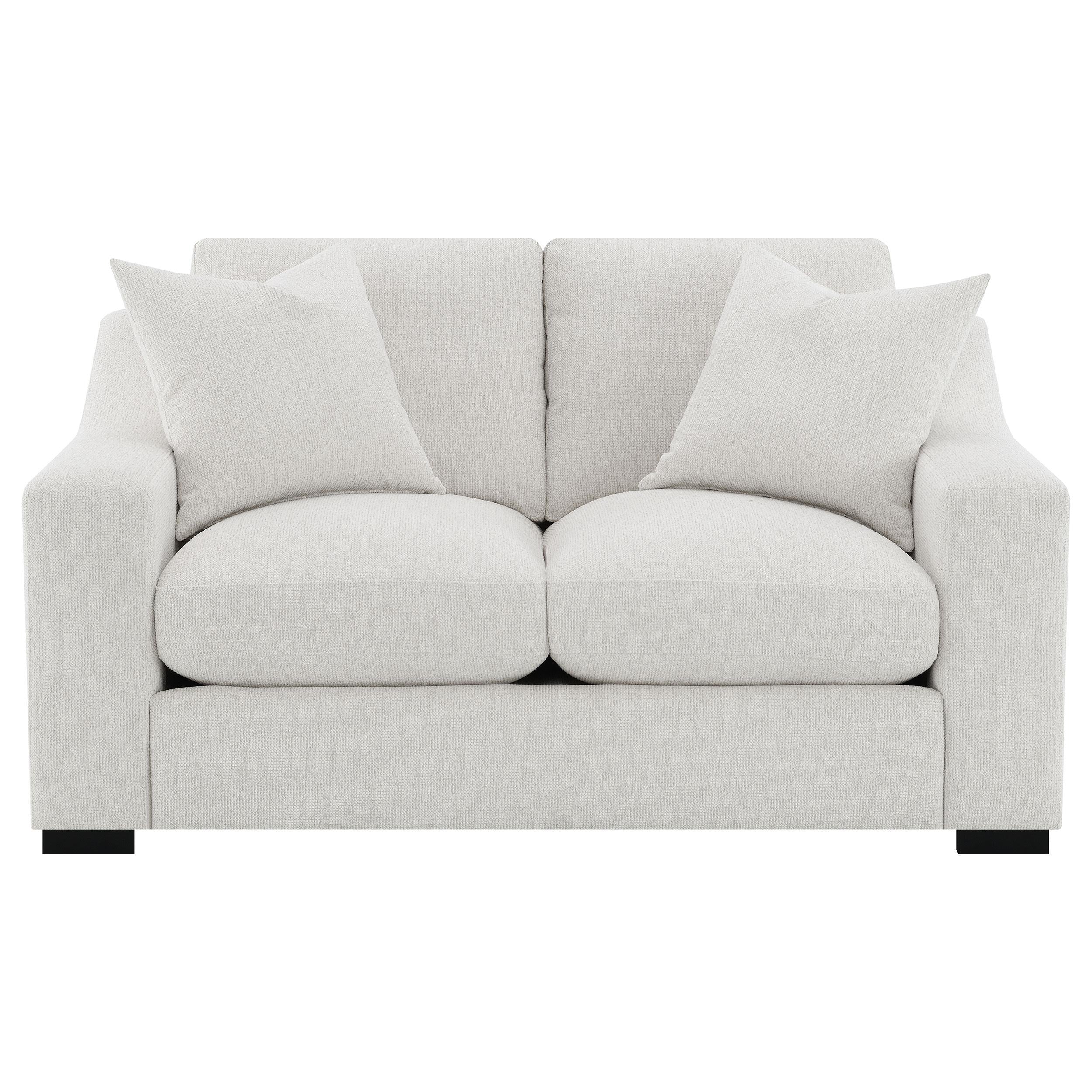 Ashlyn Fabric Upholstered Track Arm Loveseat Sand - Image 2
