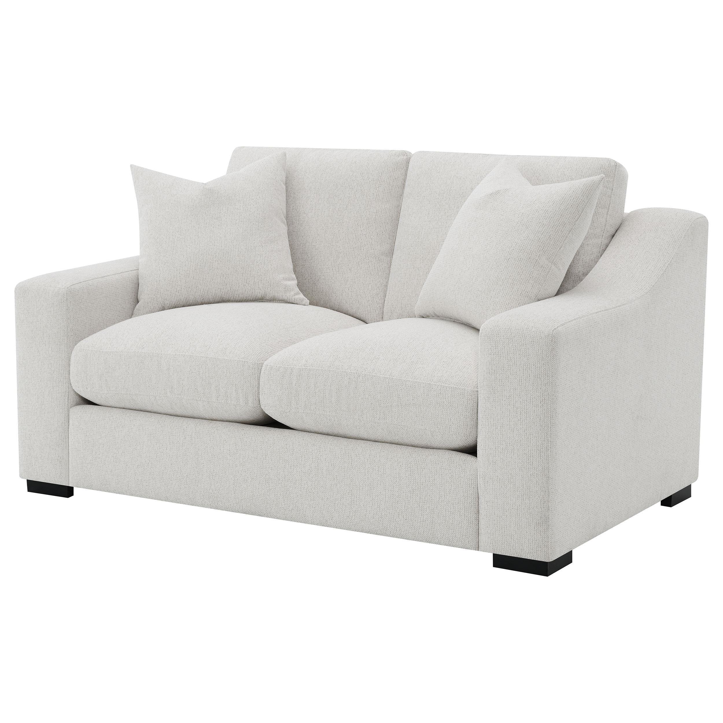Ashlyn Fabric Upholstered Track Arm Loveseat Sand - Image 3