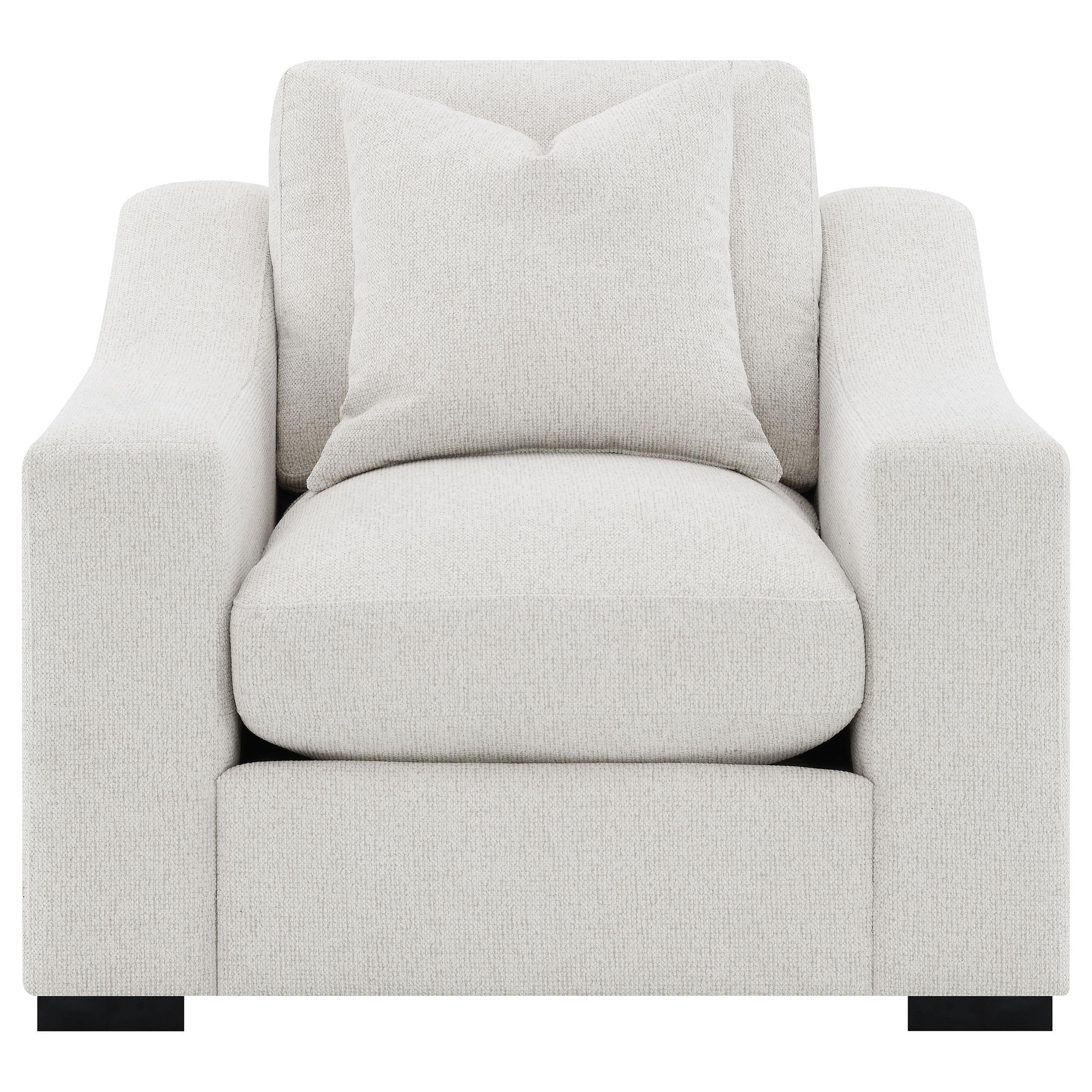 Ashlyn Fabric Upholstered Track Arm Accent Chair Sand - Image 2