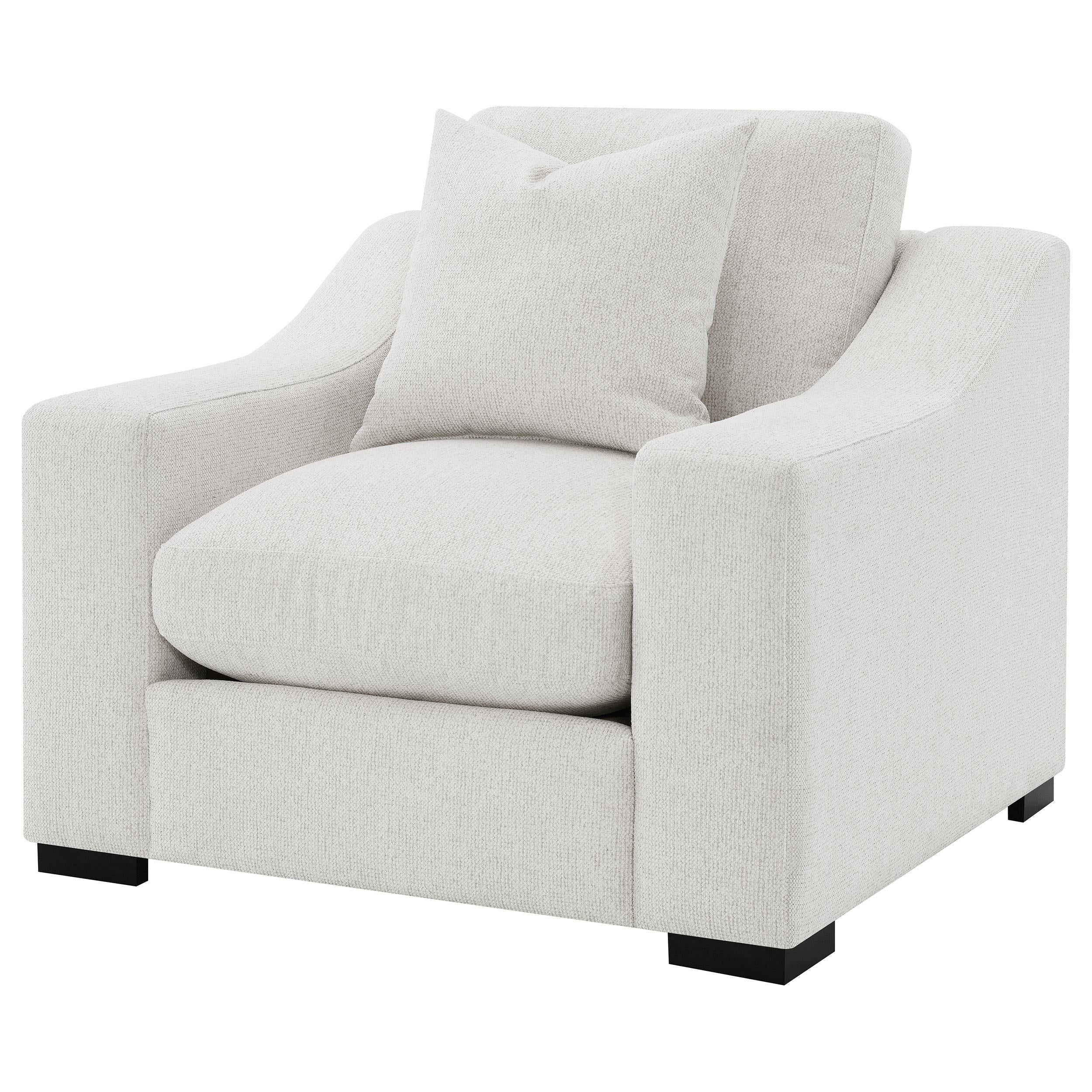 Ashlyn Fabric Upholstered Track Arm Accent Chair Sand - Image 3