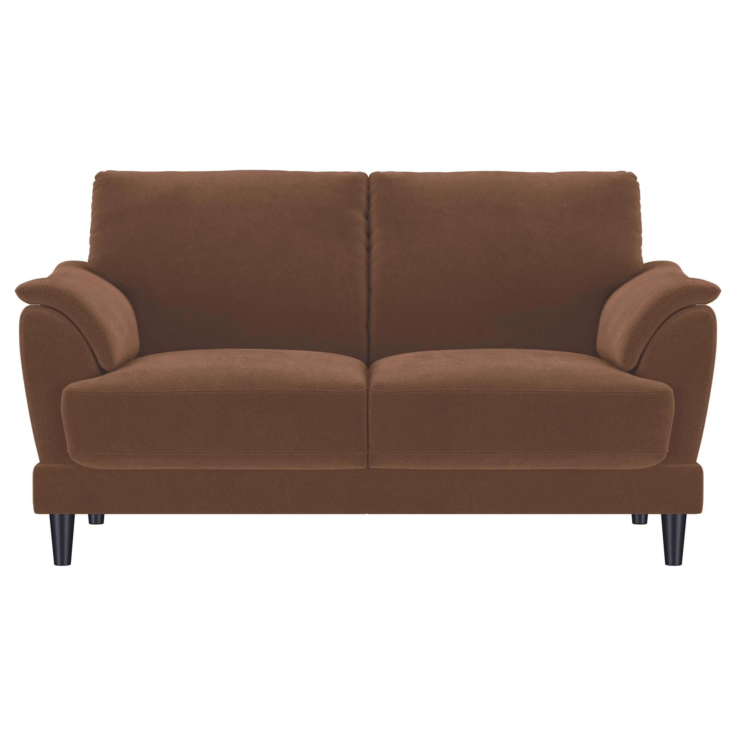 Selma Velvet Upholstered Crescent Arm Loveseat Rust - Image 3