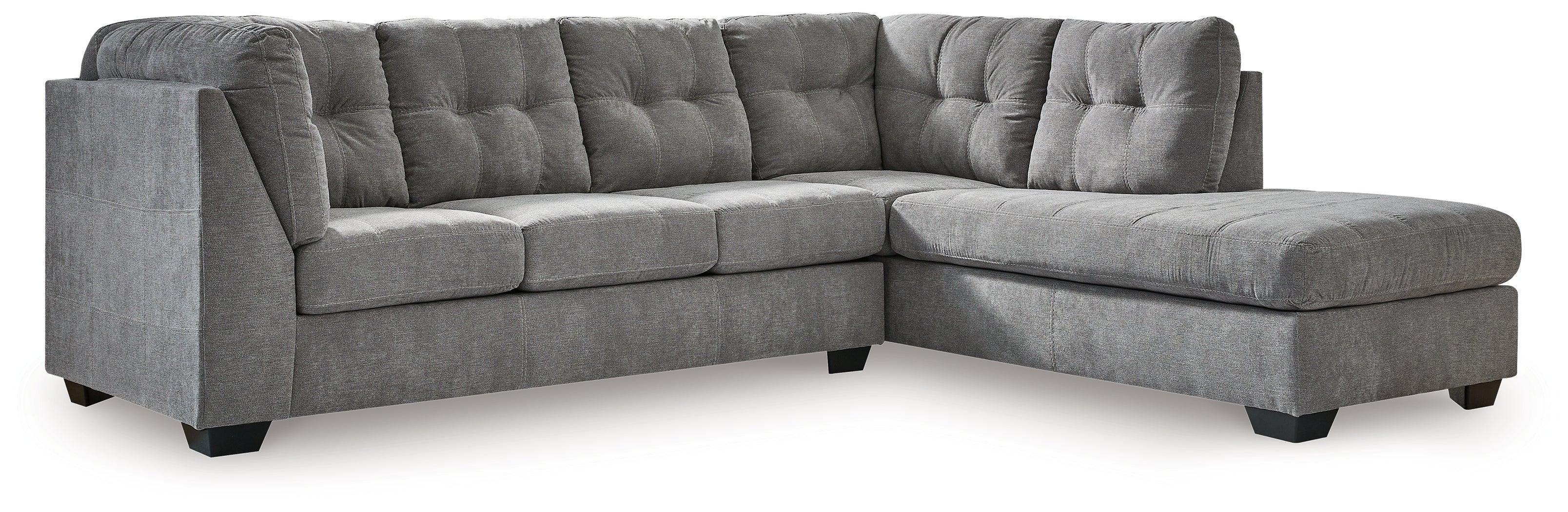 Marleton Gray Microfiber 2-Piece Sectional With Chaise - Image 2