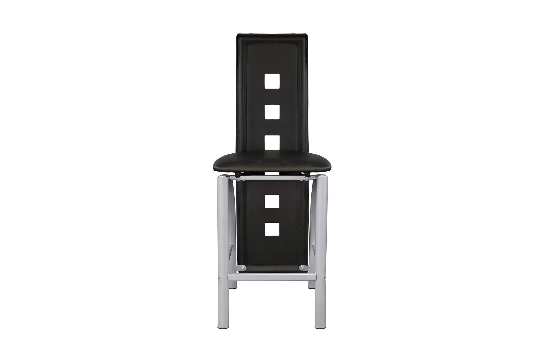 Sona Black Faux Leather Glass Top Square Counter Height Set - Image 3