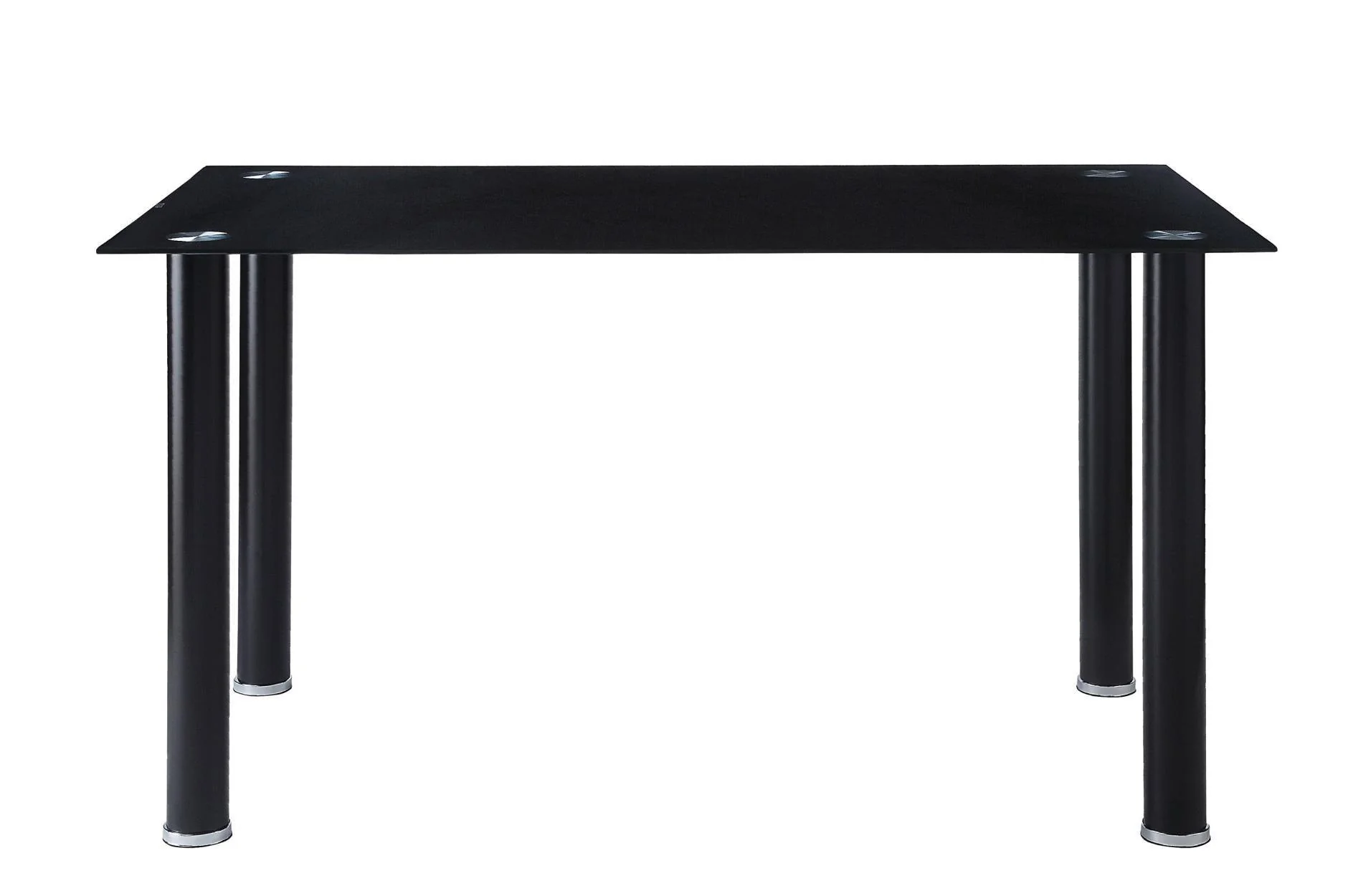 Florian Black Faux Leather Glass Top Rectangular Dining Room Set - Image 3