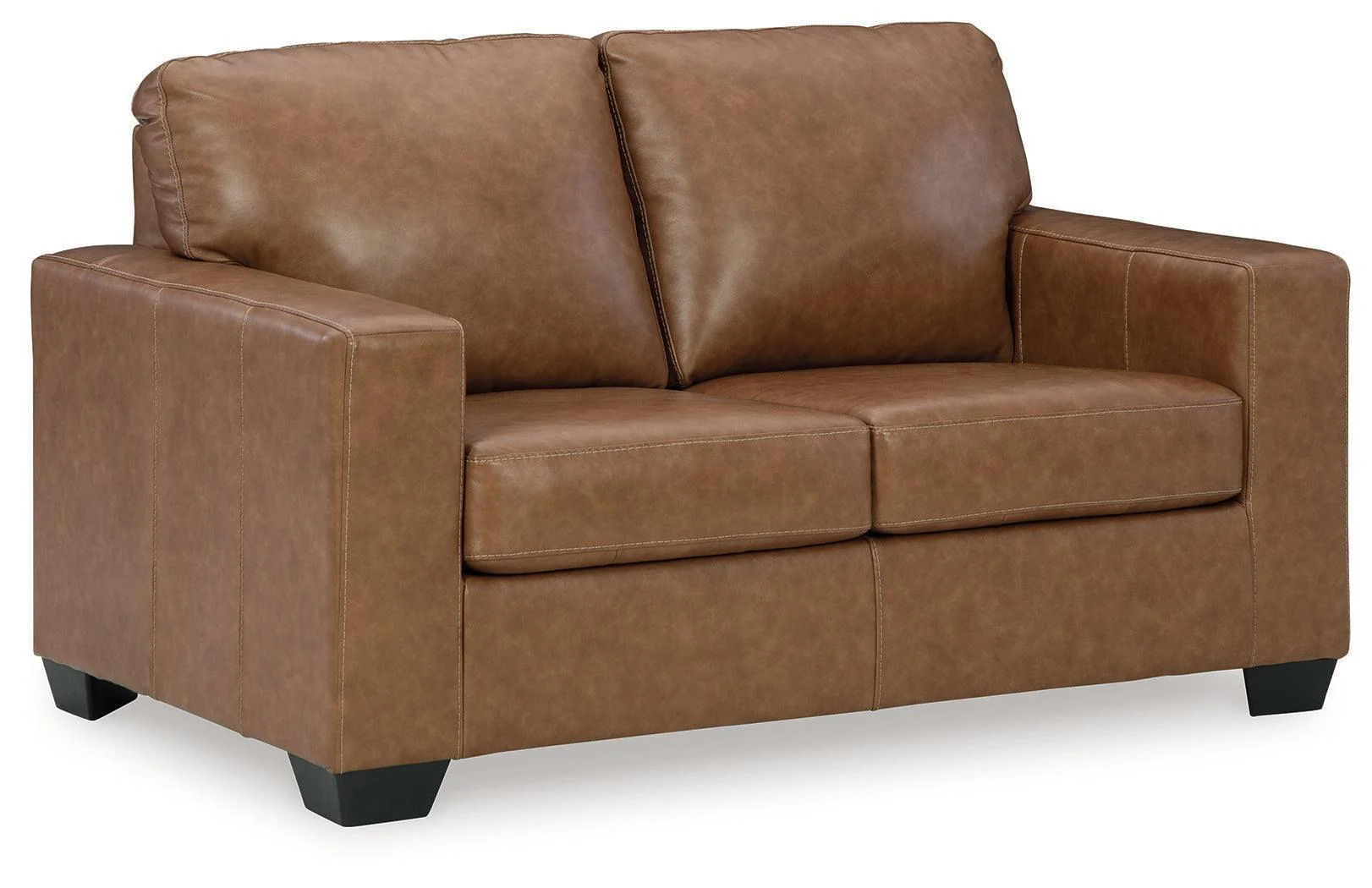 Bolsena Caramel Leather Loveseat - Image 3