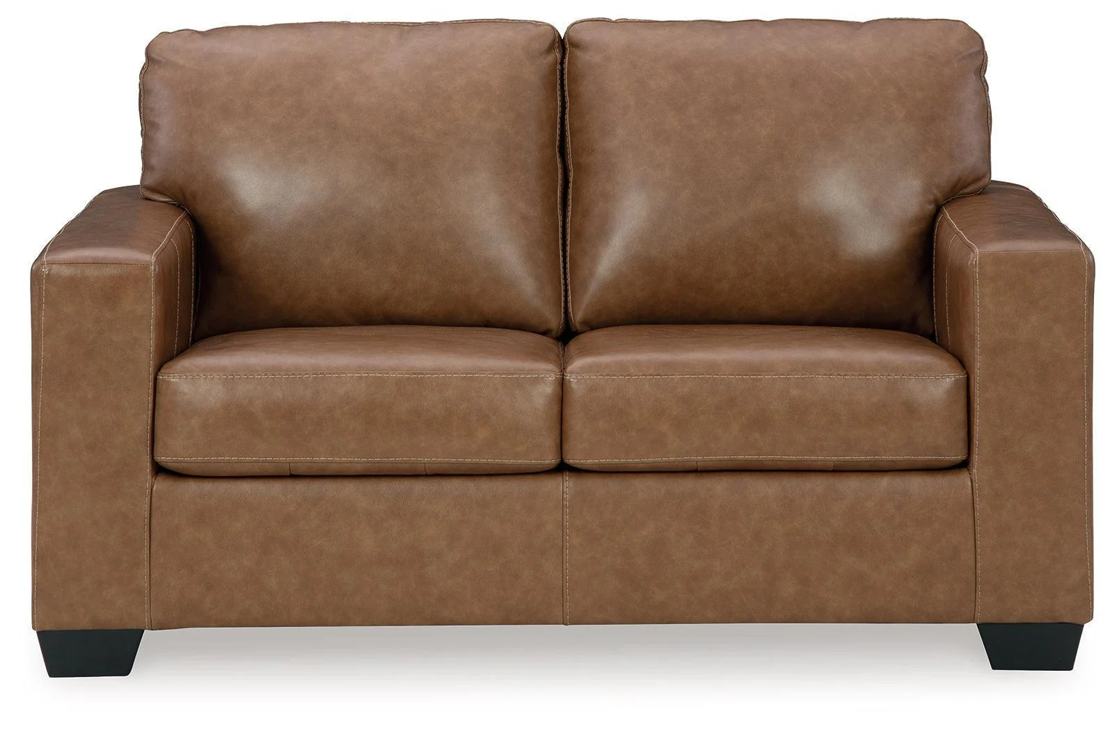 Bolsena Caramel Leather Loveseat - Image 2