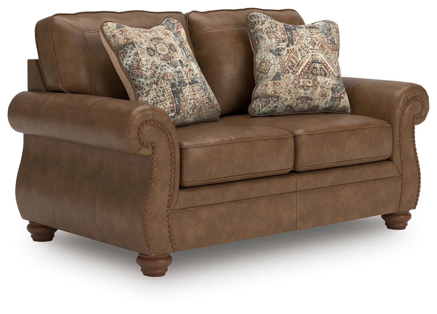 Chasemore Earth Faux Leather Loveseat - Image 3