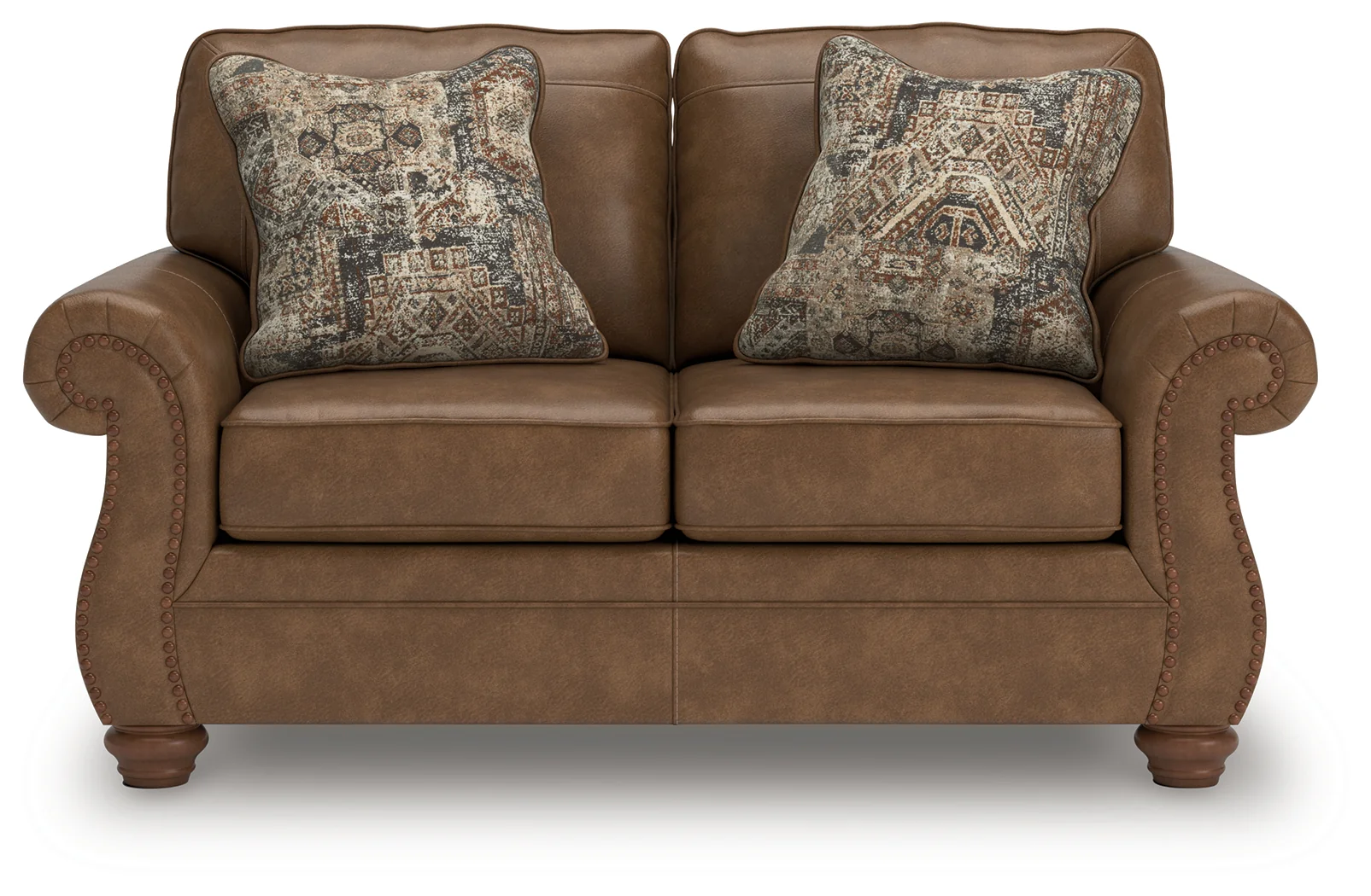 Chasemore Earth Faux Leather Loveseat - Image 2