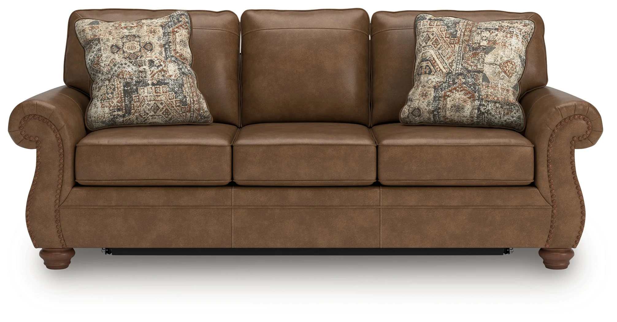 Chasemore Earth Faux Leather Queen Sofa Sleeper - Image 2