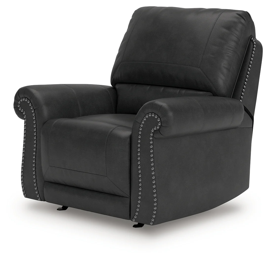 Chasemore Granite Faux Leather Swivel Glider Recliner - Image 2