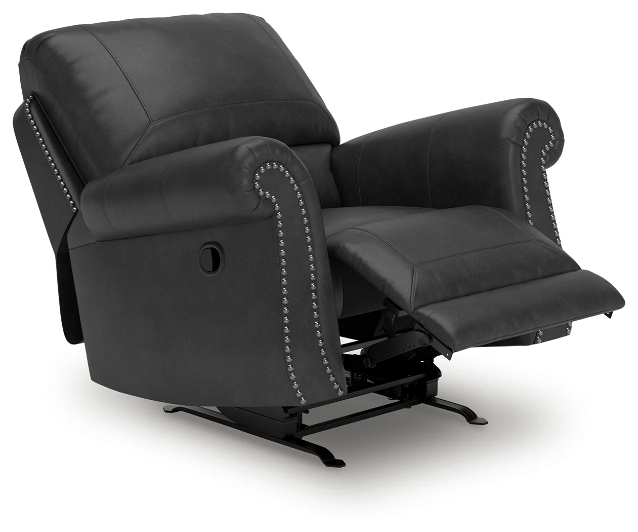 Chasemore Granite Faux Leather Swivel Glider Recliner - Image 3
