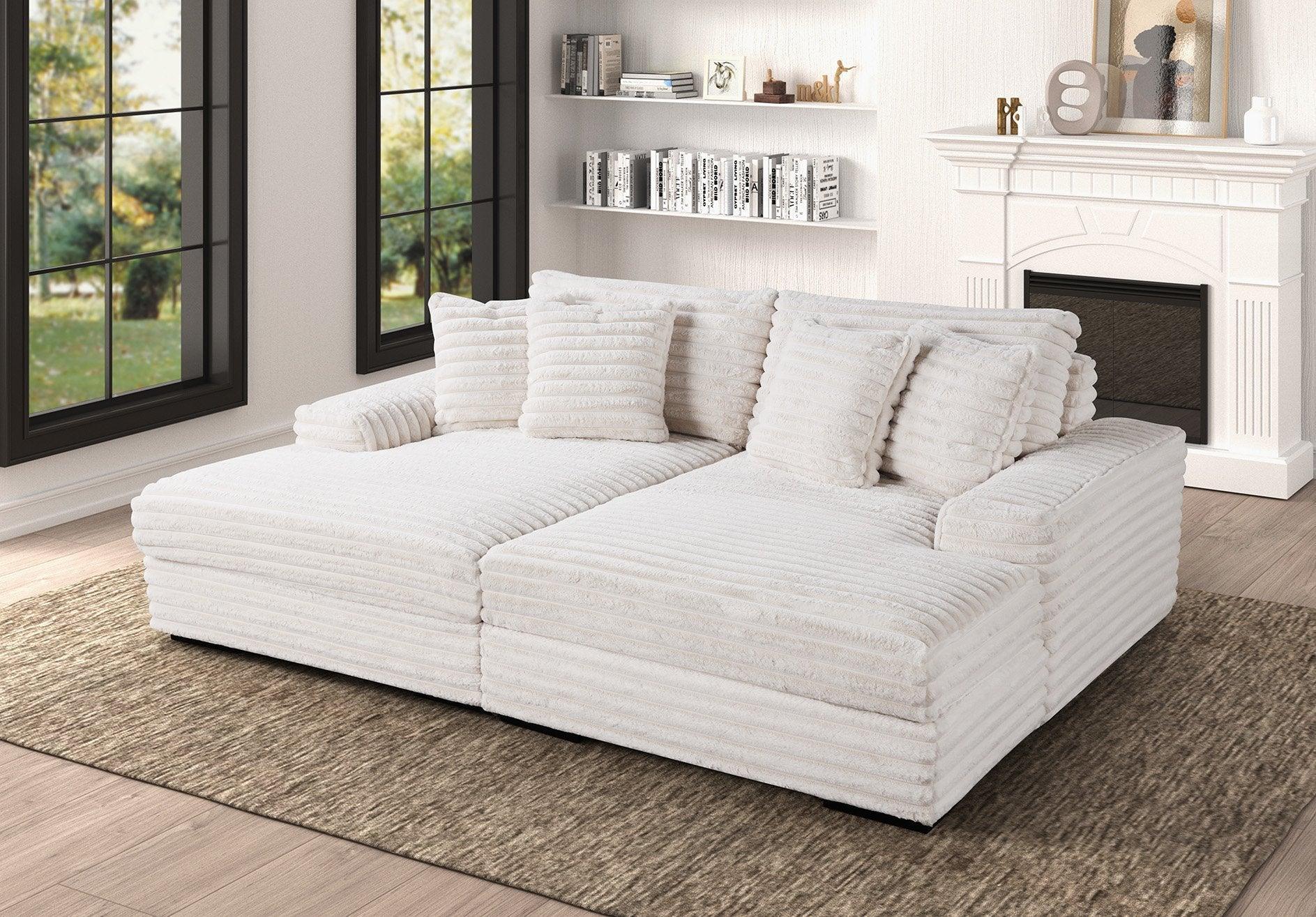 Fon White Chaise Lounge