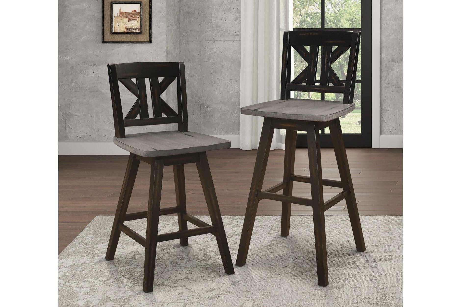 Amsonia Gray Swivel Chair Rectangular Counter Height Set - Image 2