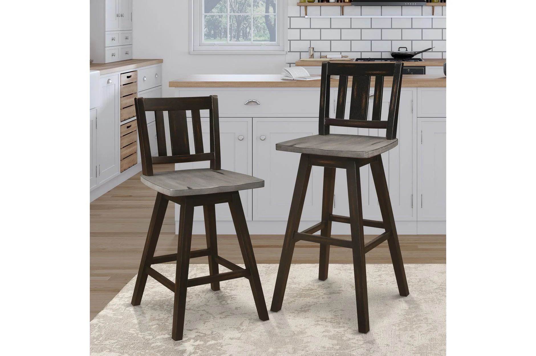 Amsonia Black Sand Upholstered Rectangular Dining Room Set - Image 3