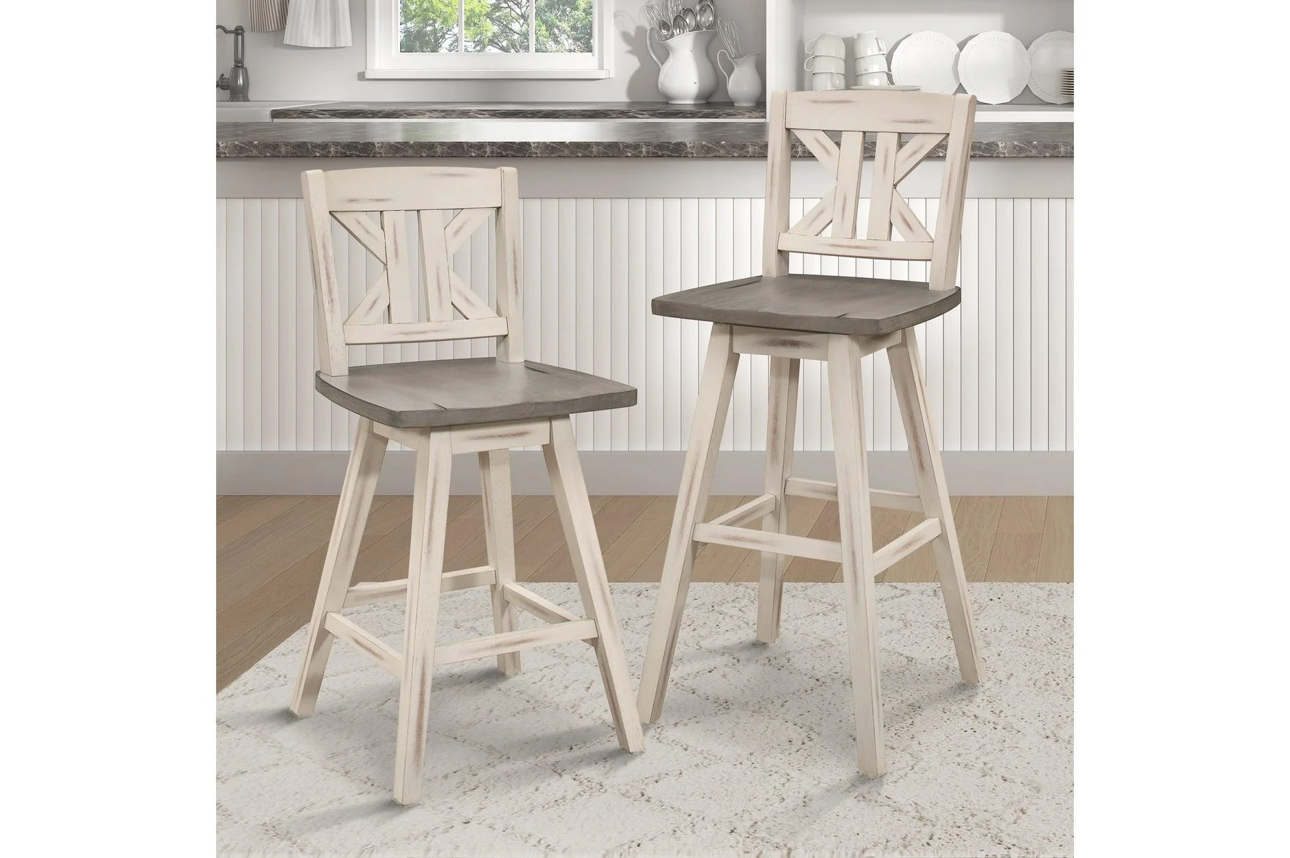 Amsonia White Sand Rectangular Counter Height Set - Image 3
