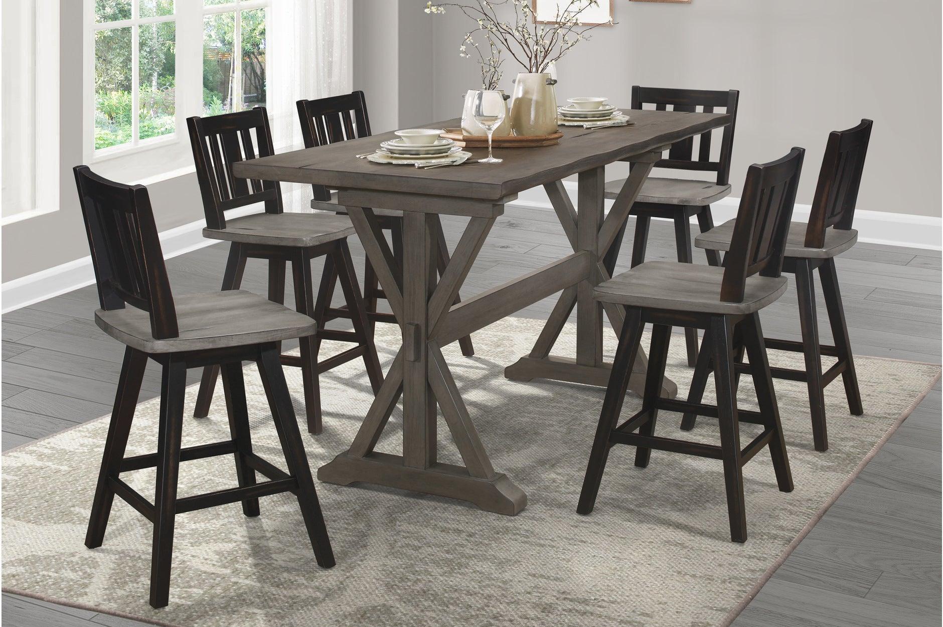 Amsonia Black Sand Upholstered Rectangular Dining Room Set - Image 1