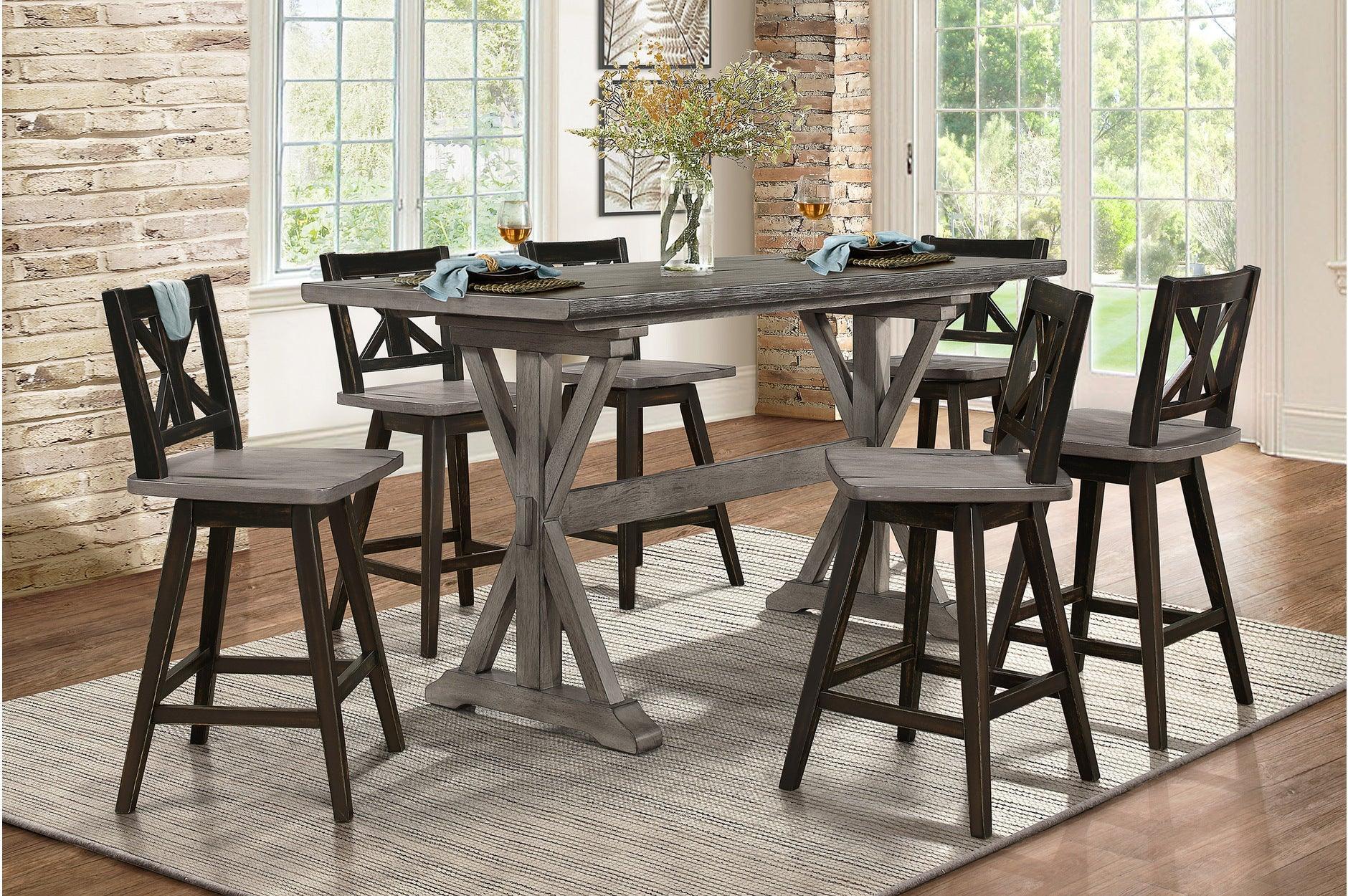 Amsonia Gray Rectangular Counter Height Set