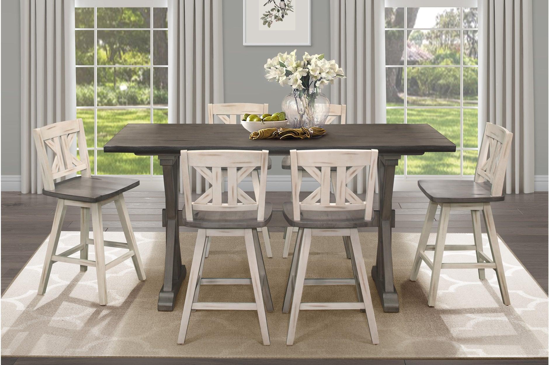 Amsonia White Sand Rectangular Counter Height Set