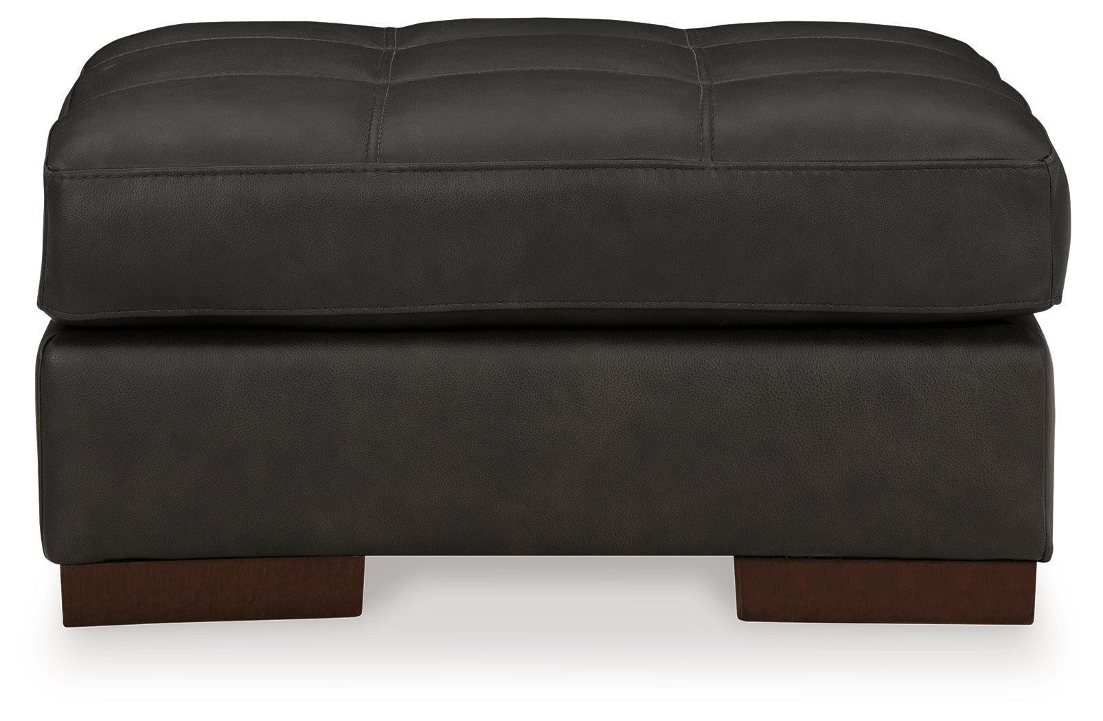 Luigi Thunder Leather Ottoman - Image 3