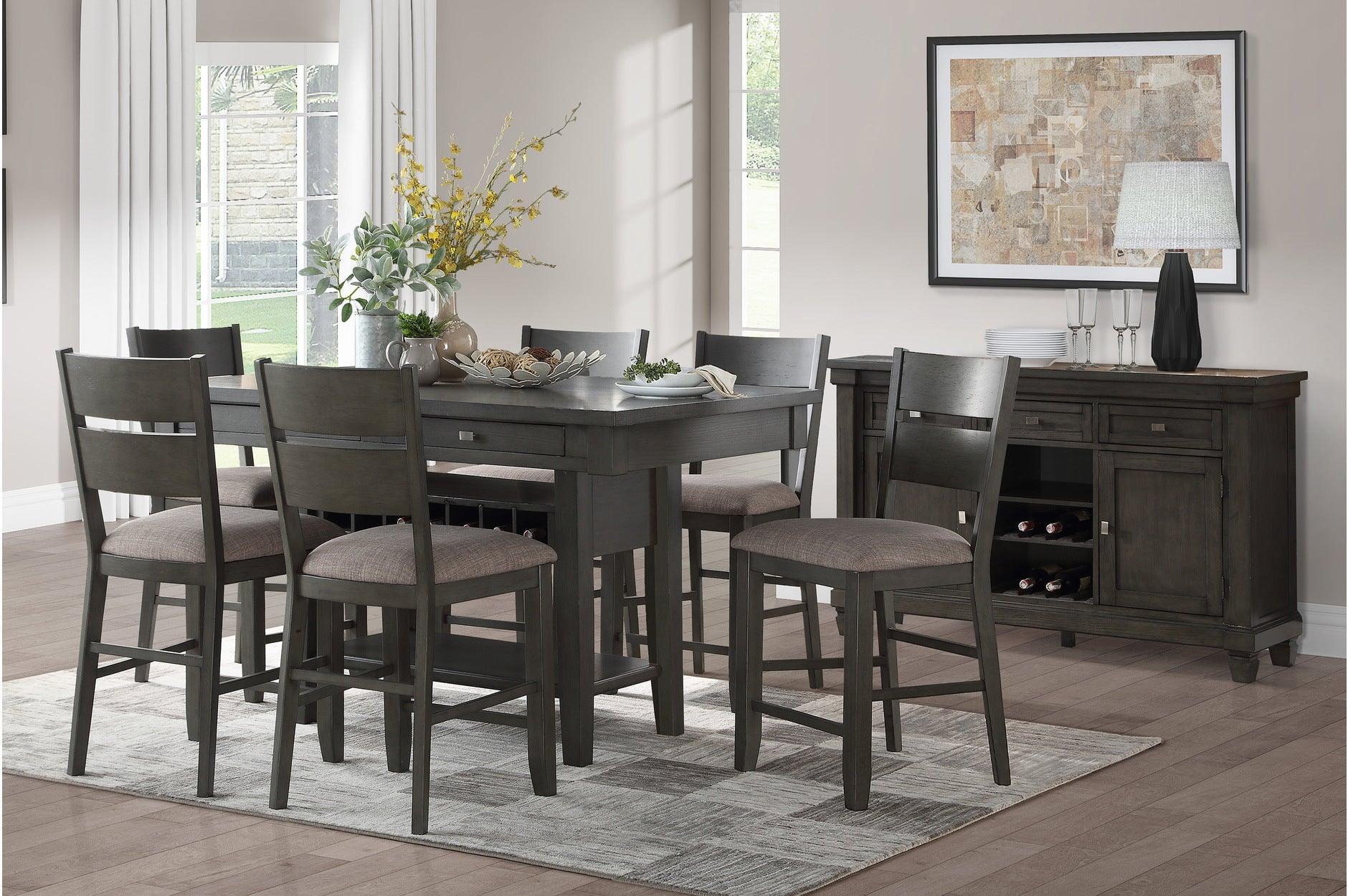 Baresford Gray Fabric Storage Square Dining Room Set - Image 2