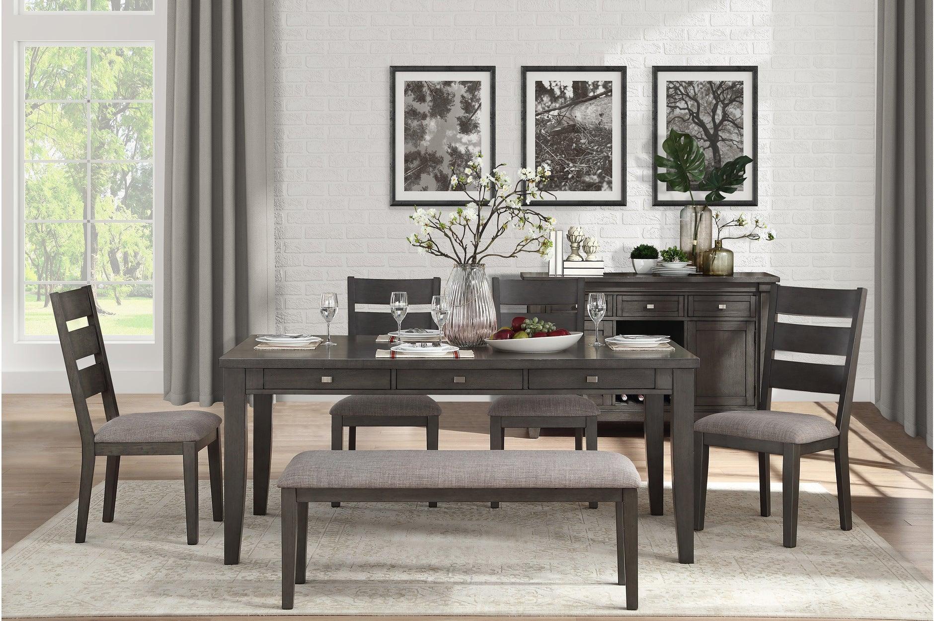 Baresford Gray Fabric Storage Dining Room Set - Image 1