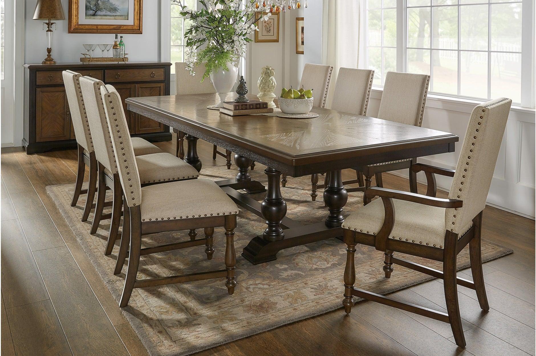 Stonington Beige Fabric Rectangular Dining Room Set - Image 2
