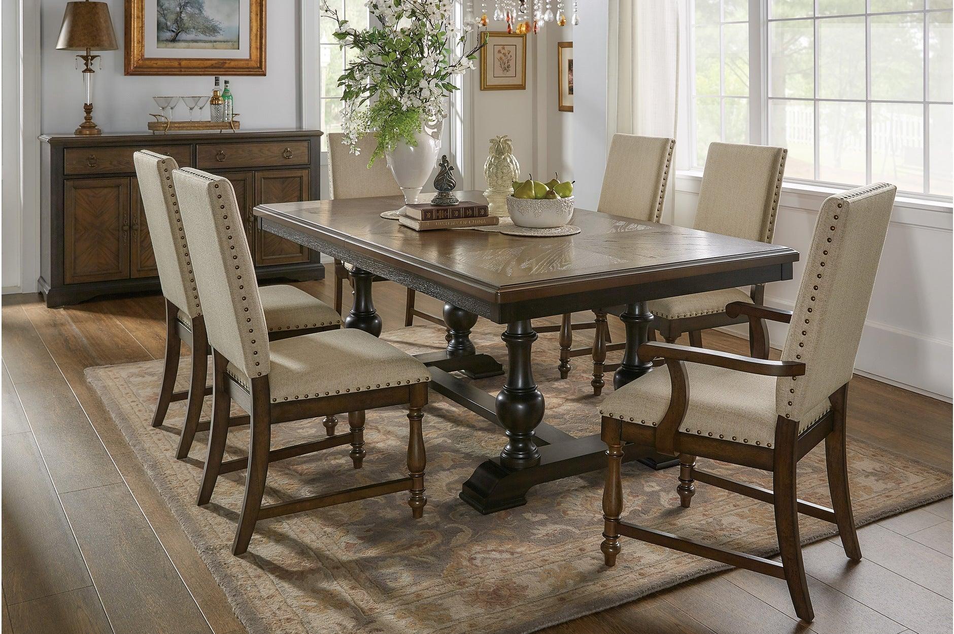 Stonington Beige Fabric Rectangular Dining Room Set - Image 1