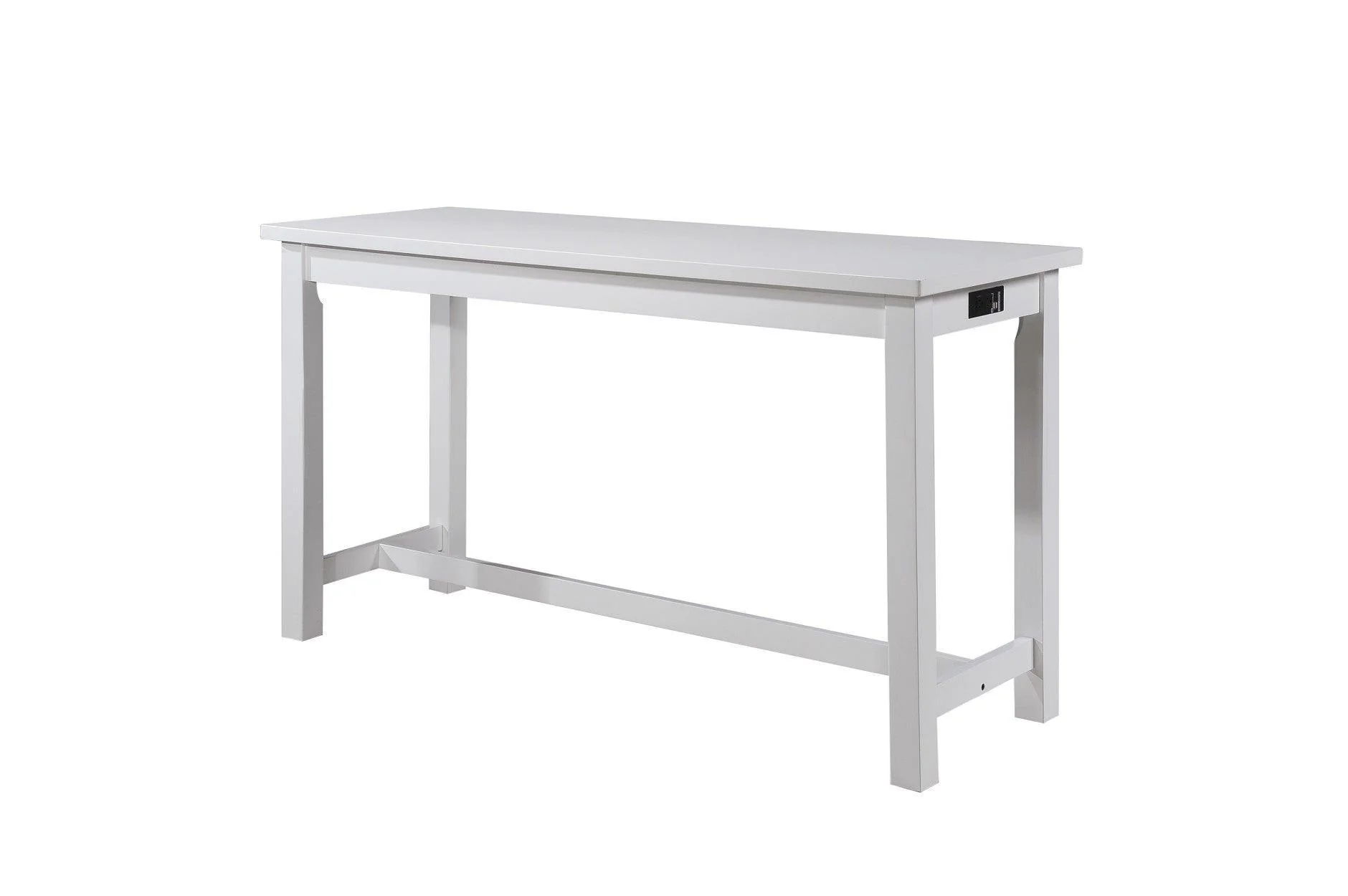 Connected White Fabric Rectangular Counter Height Set - Image 3