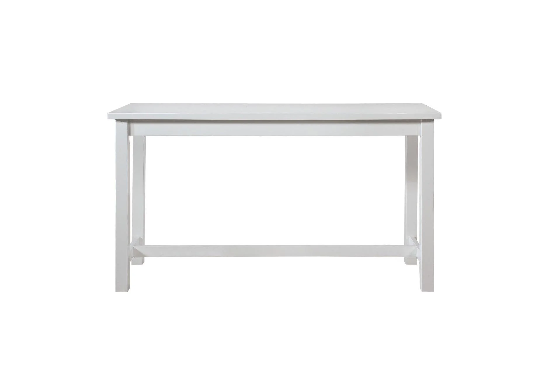 Connected White Fabric Rectangular Counter Height Set - Image 2