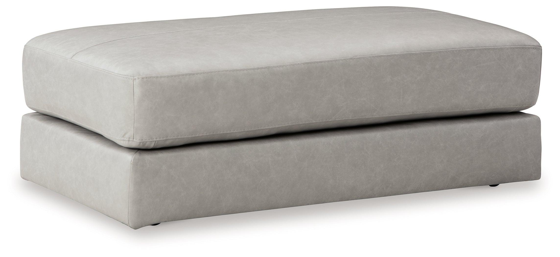 Amiata Glacier Leather Oversized Accent Ottoman - Image 2