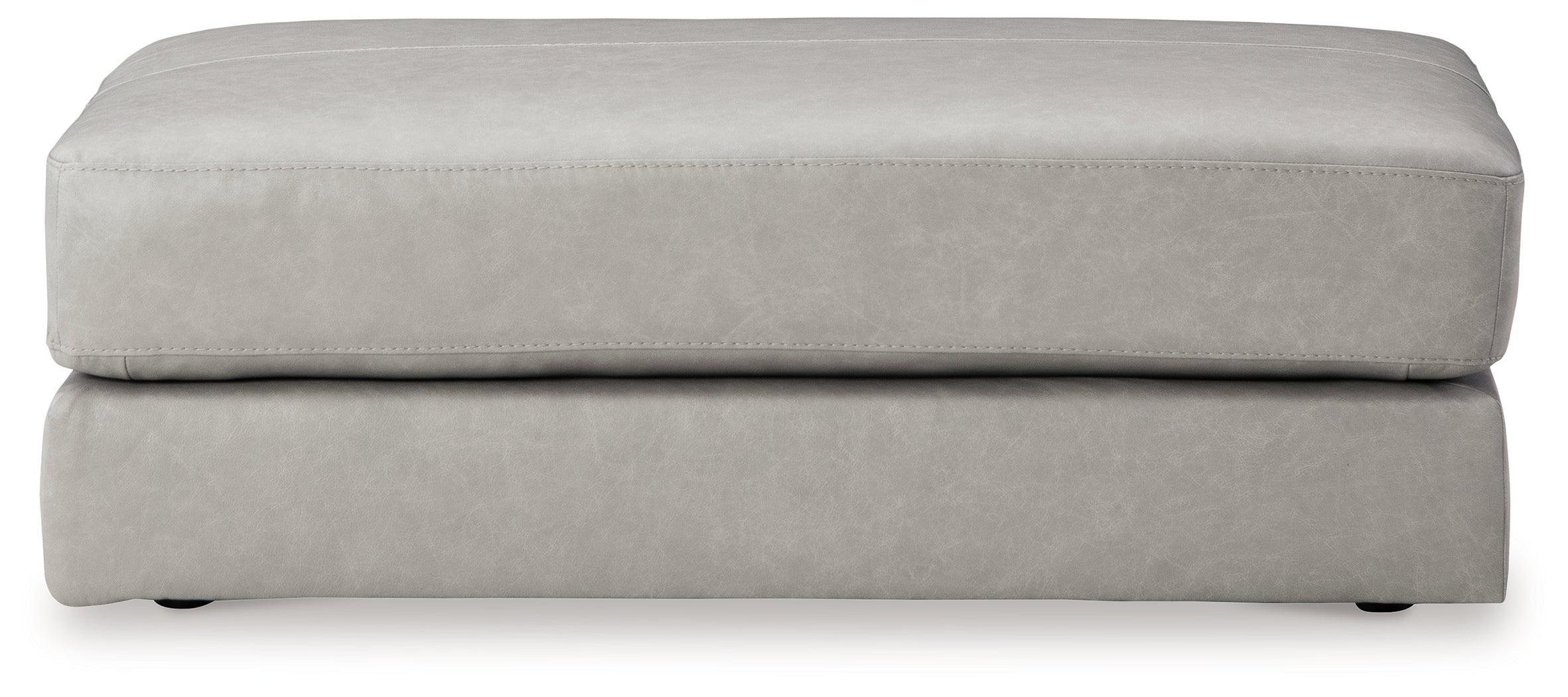 Amiata Glacier Leather Oversized Accent Ottoman - Image 3