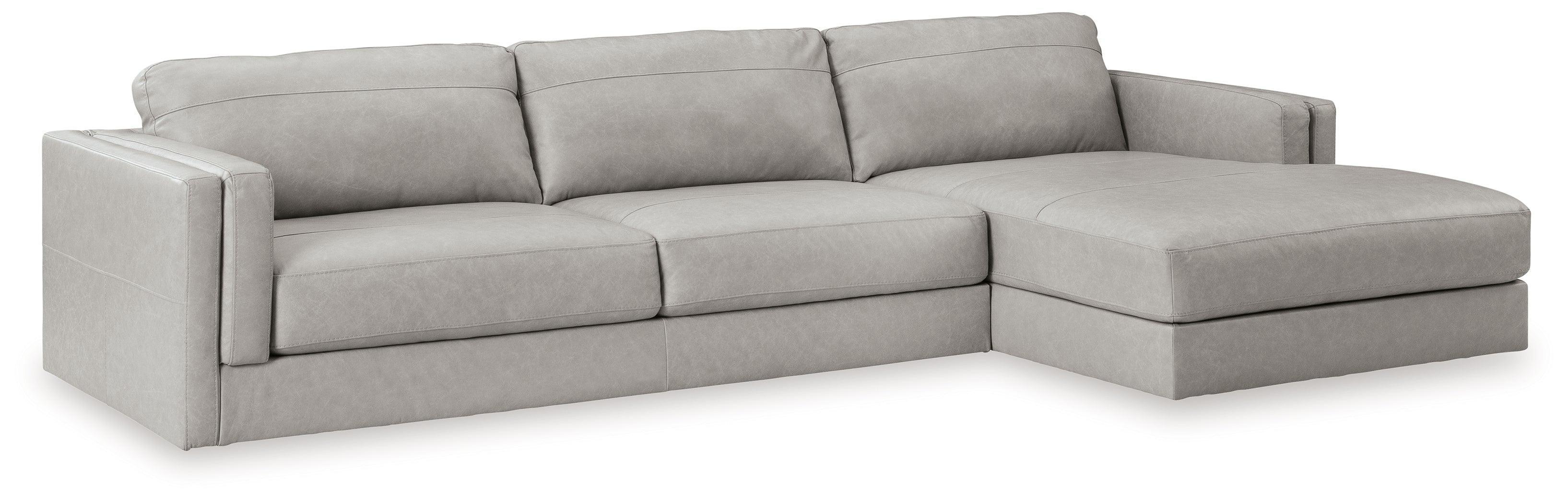 Amiata Glacier Leather 2-Piece Sectional With Chaise - Image 2