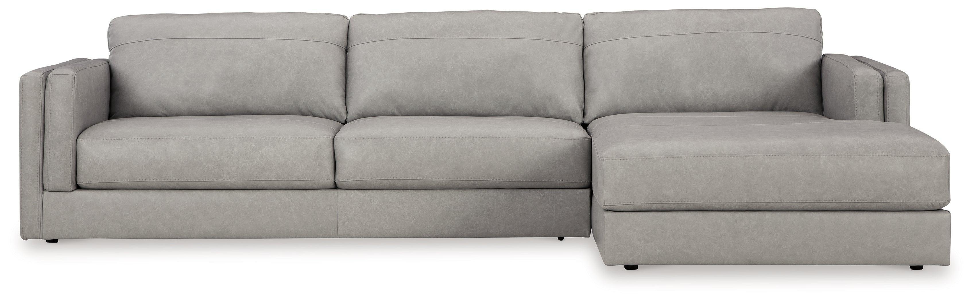 Amiata Glacier Leather 2-Piece Sectional With Chaise - Image 3
