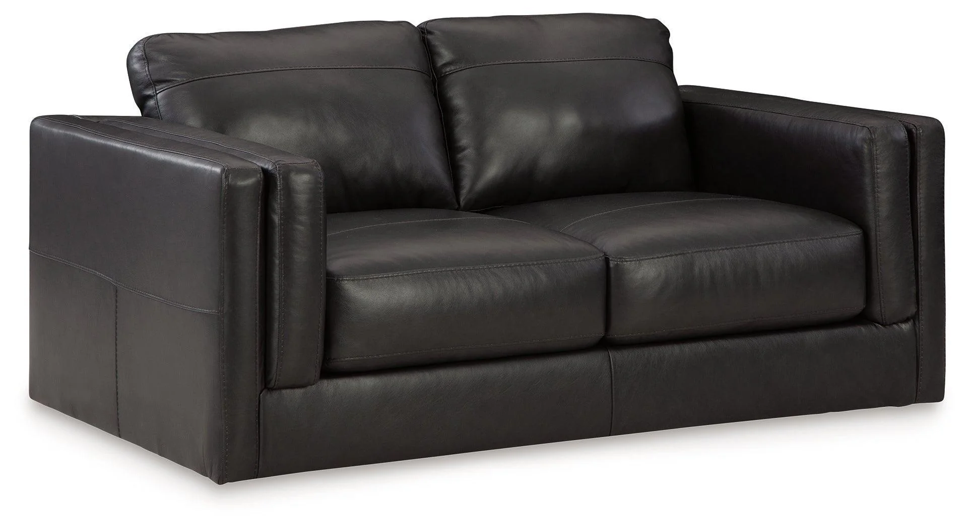 Amiata Onyx Leather Loveseat - Image 2