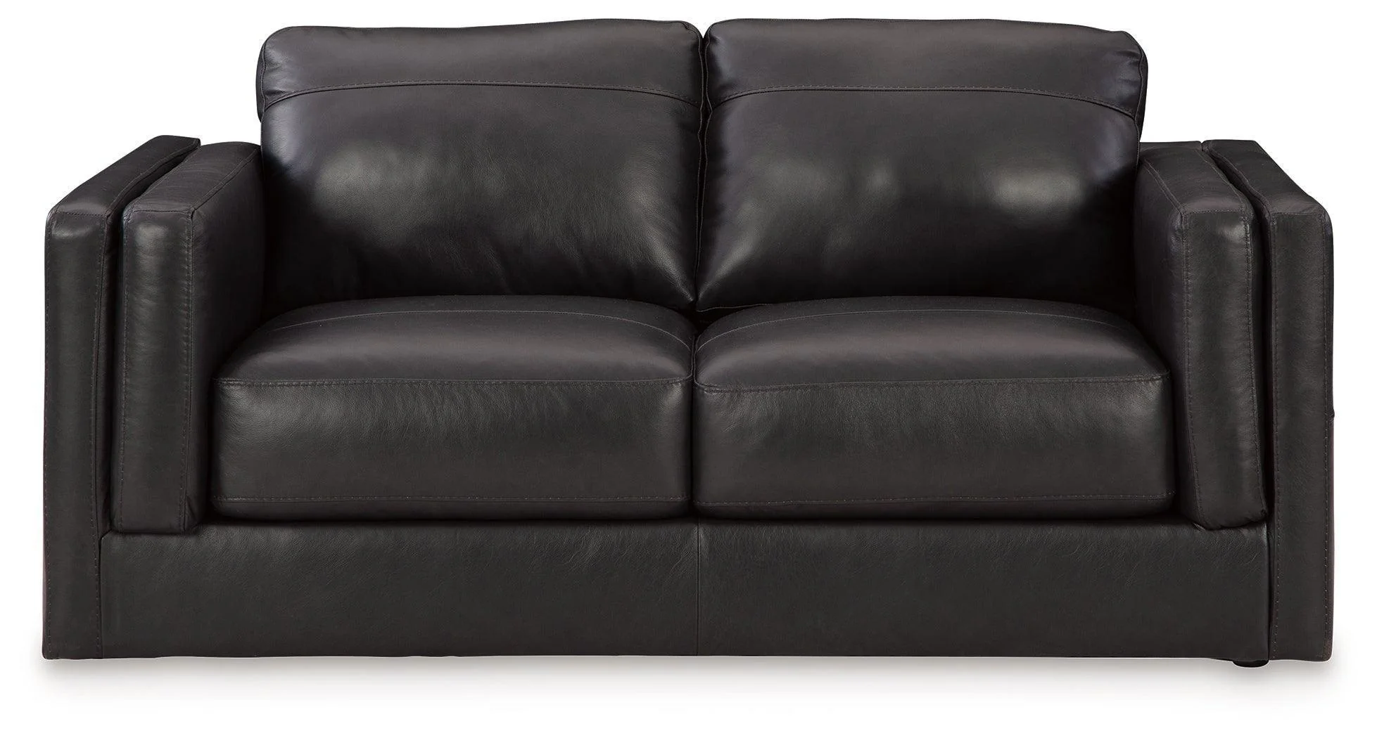 Amiata Onyx Leather Loveseat - Image 3