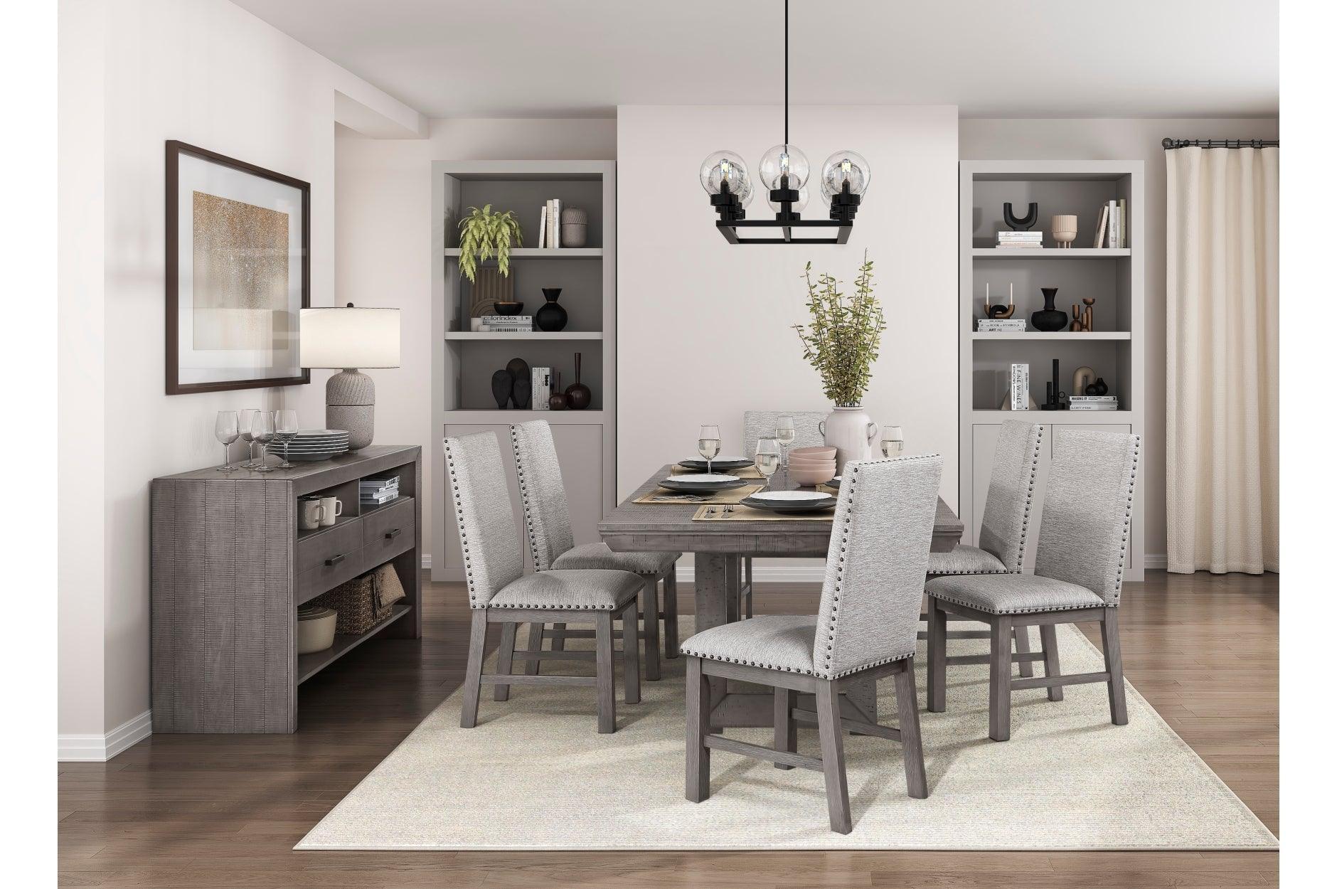 Gresham Gray Gray Fabric Dining Room Set - Image 2