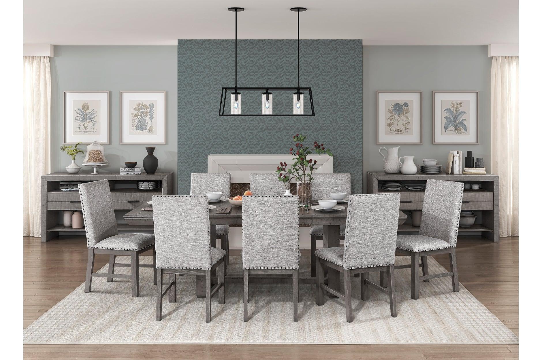Gresham Gray Gray Fabric Dining Room Set - Image 3