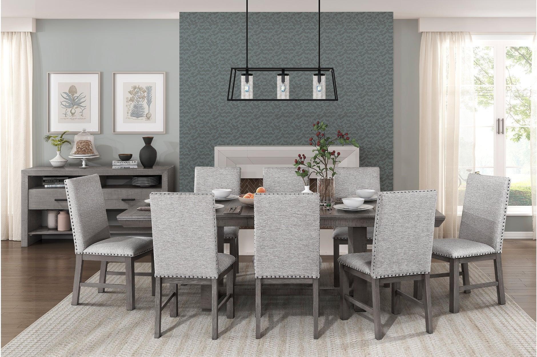 Gresham Gray Gray Fabric Dining Room Set - Image 1