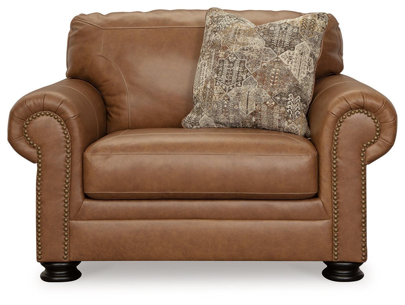 Carianna Caramel Leather Oversized Chair - Image 3
