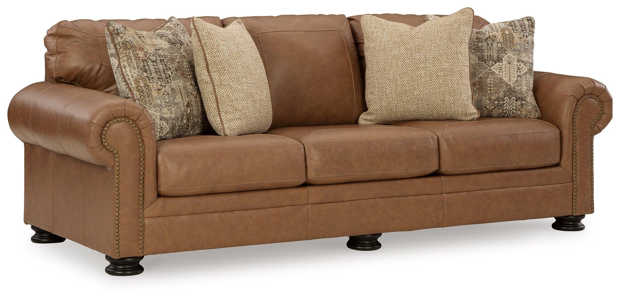 Carianna Caramel Leather Queen Sofa Sleeper - Image 3