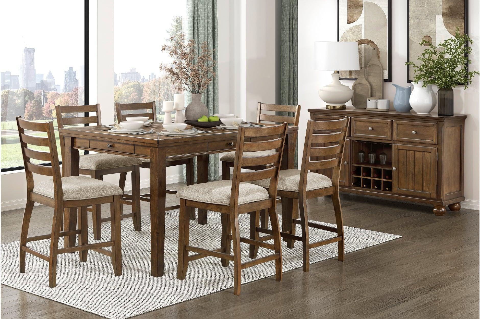 Tigard Brown Counter Height Set